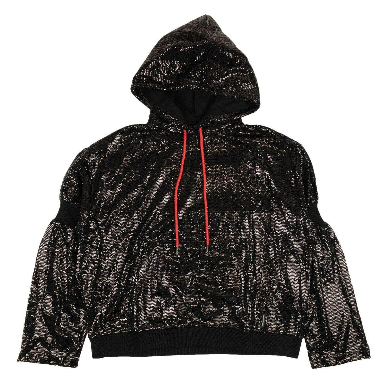 Marcelo Burlon 82NGG-MB-1208/S NWT MARCELO BURLON Black Sequin Pullover Hoodie Sweatshirt Size S $720 82NGG-MB-1208/S