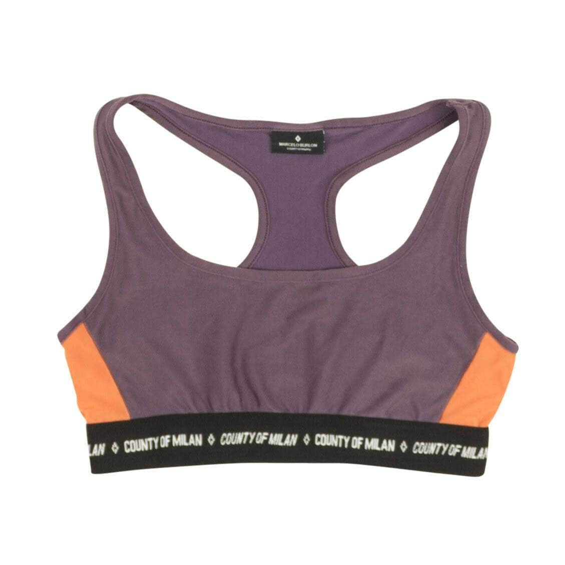 Marcelo Burlon 82NGG-MB-1287/S NWT MARCELO BURLON Purle/Orange Logo Band Sports Bra Size S $245 82NGG-MB-1287/S