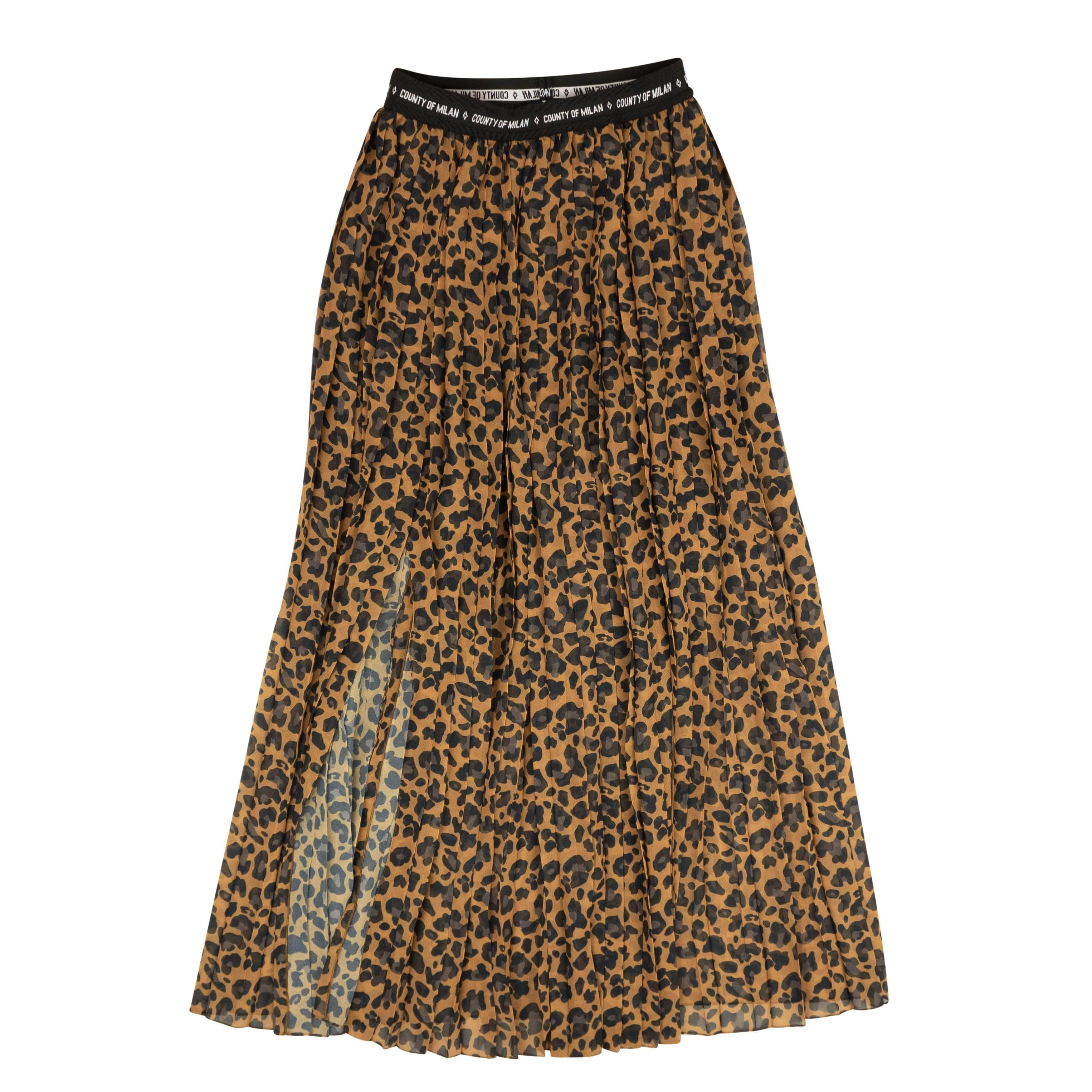 Marcelo Burlon 82NGG-MB-1289/S NWT MARCELO BURLON Brown Leopard Graphic Print Skirt Size S $735 82NGG-MB-1289/S