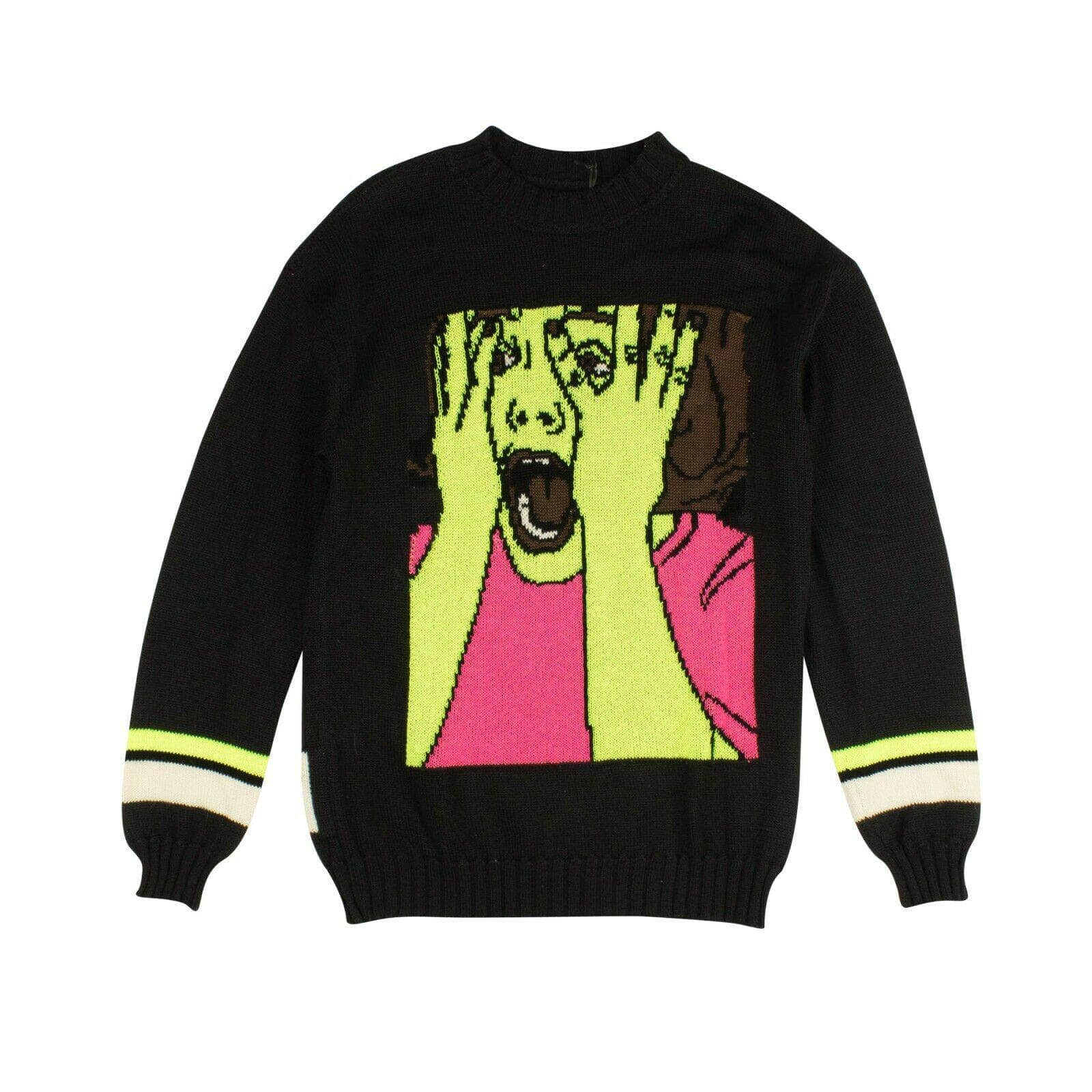 Marcelo Burlon 82NGG-MB-1293/S NWT MARCELO BURLON Black Screaming Face Pullover Sweater Size S $735 82NGG-MB-1293/S