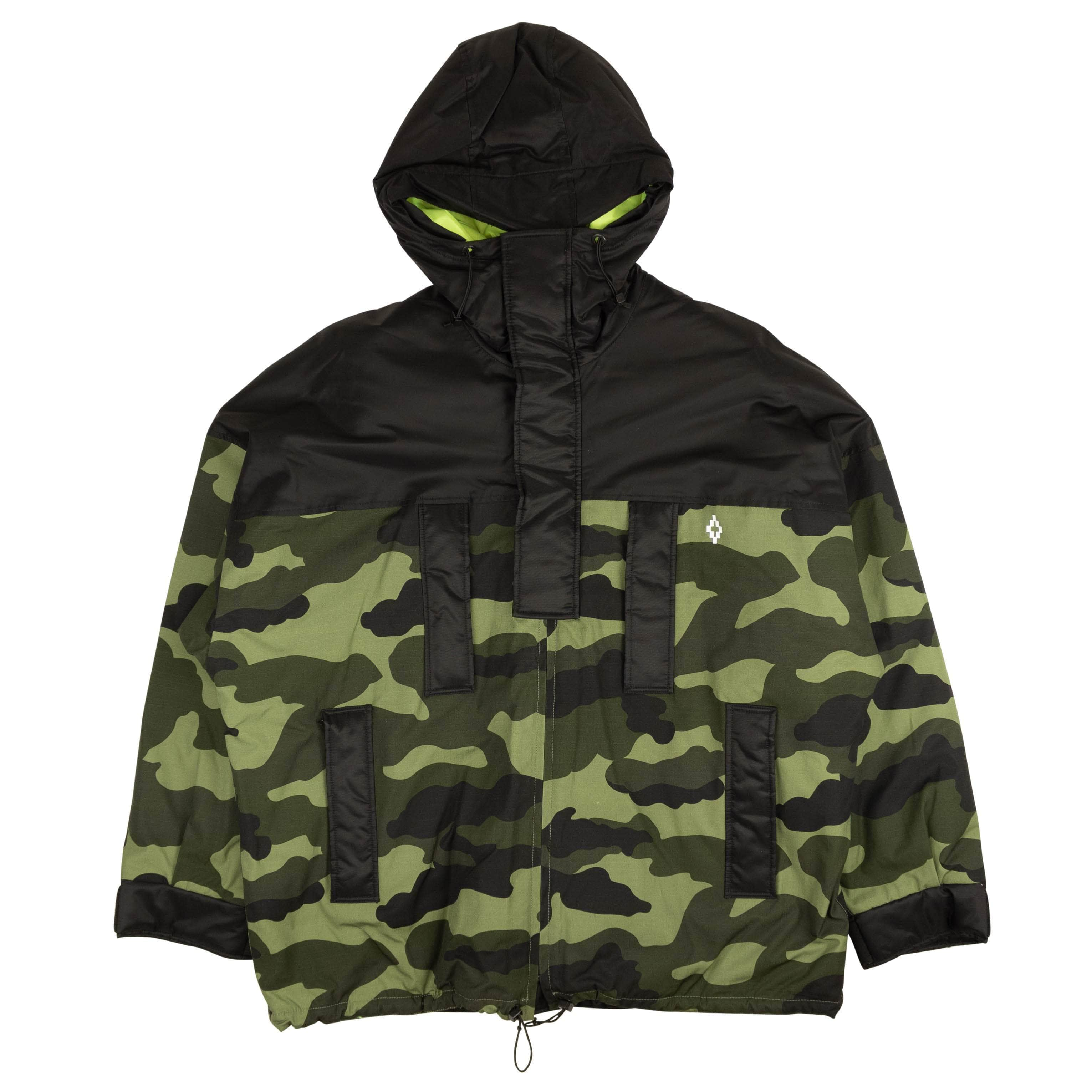 Marcelo Burlon 82NGG-MB-18/M NWT MARCELO BURLON Black Green Camo Quilted Jacket Size M $1295 82NGG-MB-18/M