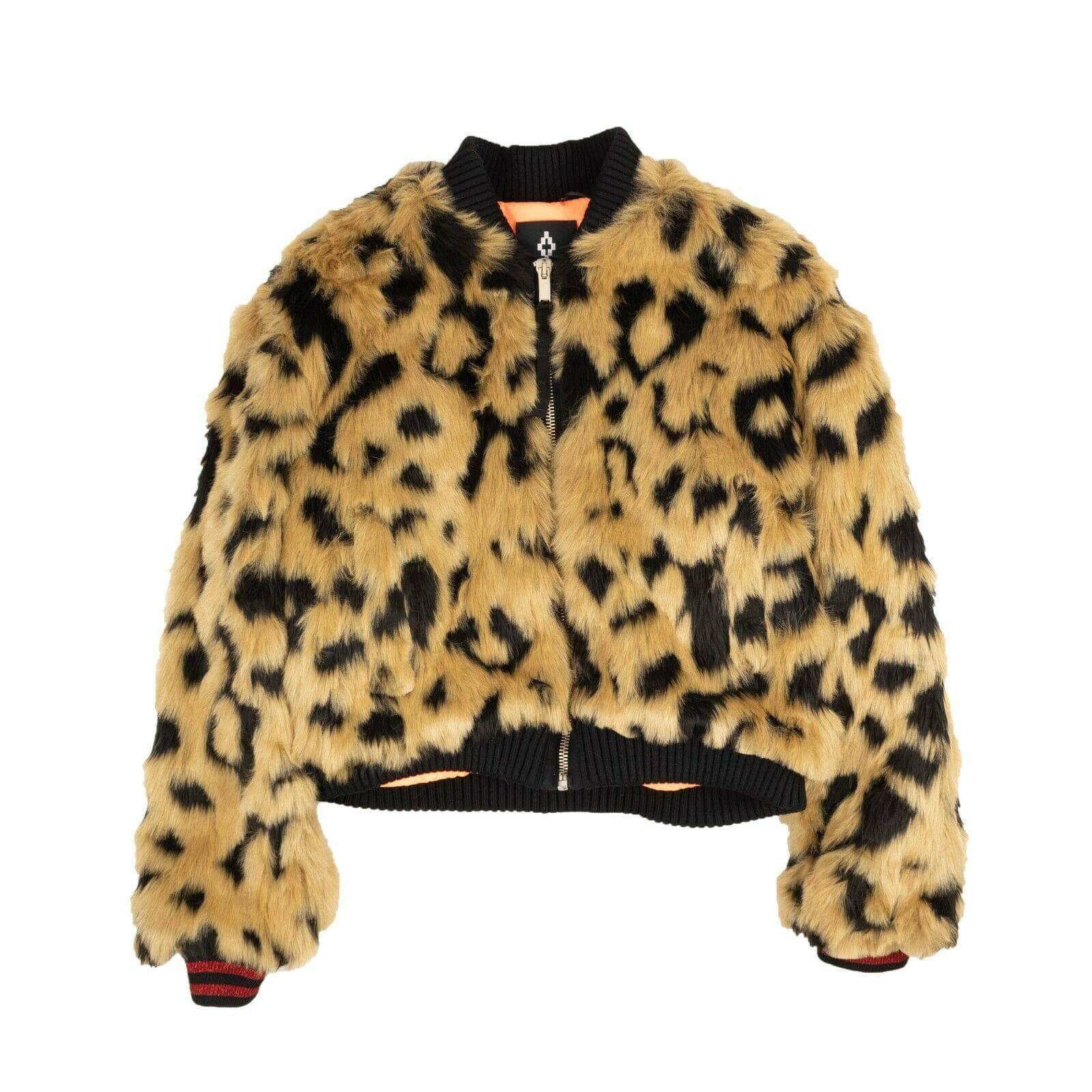 Marcelo Burlon 82NGG-MB-27/S NWT MARCELO BURLON Brown Leopard Faux Fur Multi Graphic Jacket Size S $1120 82NGG-MB-27/S