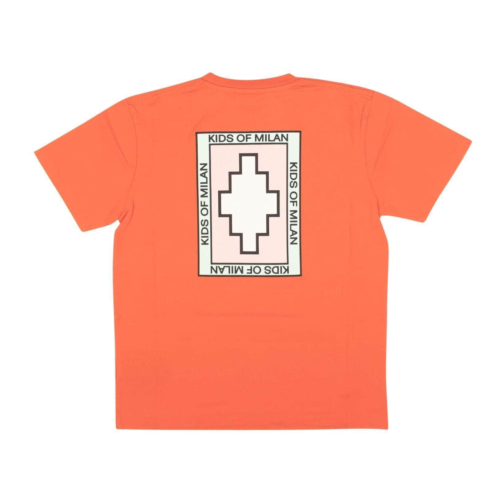 Marcelo Burlon boys-t-shirts, channelenable-all, chicmi, couponcollection, gender-womens, main-clothing, marcelo-burlon, size-10, size-12, size-8, under-250 Children's Orange Multi Patch Logo Short Sleeve T-Shirt