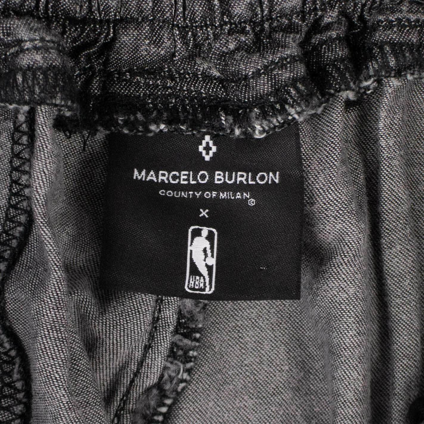 Marcelo Burlon channelenable-all, chicmi, couponcollection, gender-mens, main-clothing, marcelo-burlon, marcelo-burlon-x-nba, mens-shoes, size-30, under-250 30 Gray Acid Wash 'Lakers' Loose-Fit Shorts 74NGG-MB-1125/30 74NGG-MB-1125/30
