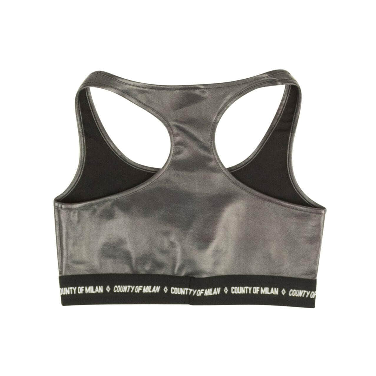 Marcelo Burlon channelenable-all, chicmi, couponcollection, gender-womens, main-clothing, marcelo-burlon, size-s, uncategorized, under-250 S Black Shiny Logo Band Sports Bra 82NGG-MB-1197/S 82NGG-MB-1197/S