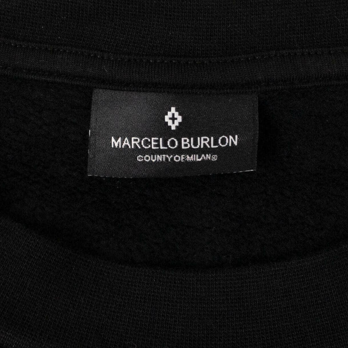Marcelo Burlon couponcollection, gender-mens, main-clothing, marcelo-burlon, mens-shoes, size-l, under-250 L Black Pawun Crewneck Sweatshirt 84SP-MB-1051/L 84SP-MB-1051/L