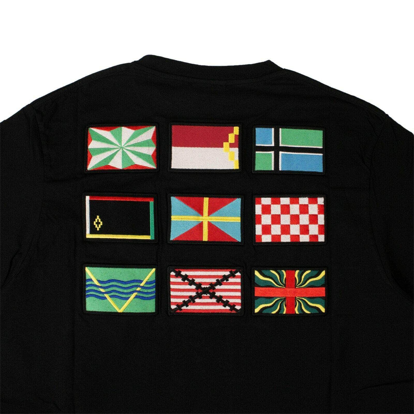 MARCELO BURLON couponcollection, gender-mens, main-clothing, marcelo-burlon, size-s, under-250 S Black Cotton Nine Flags Short Sleeve T-Shirt 84SP-MB-1023/S 84SP-MB-1023/S