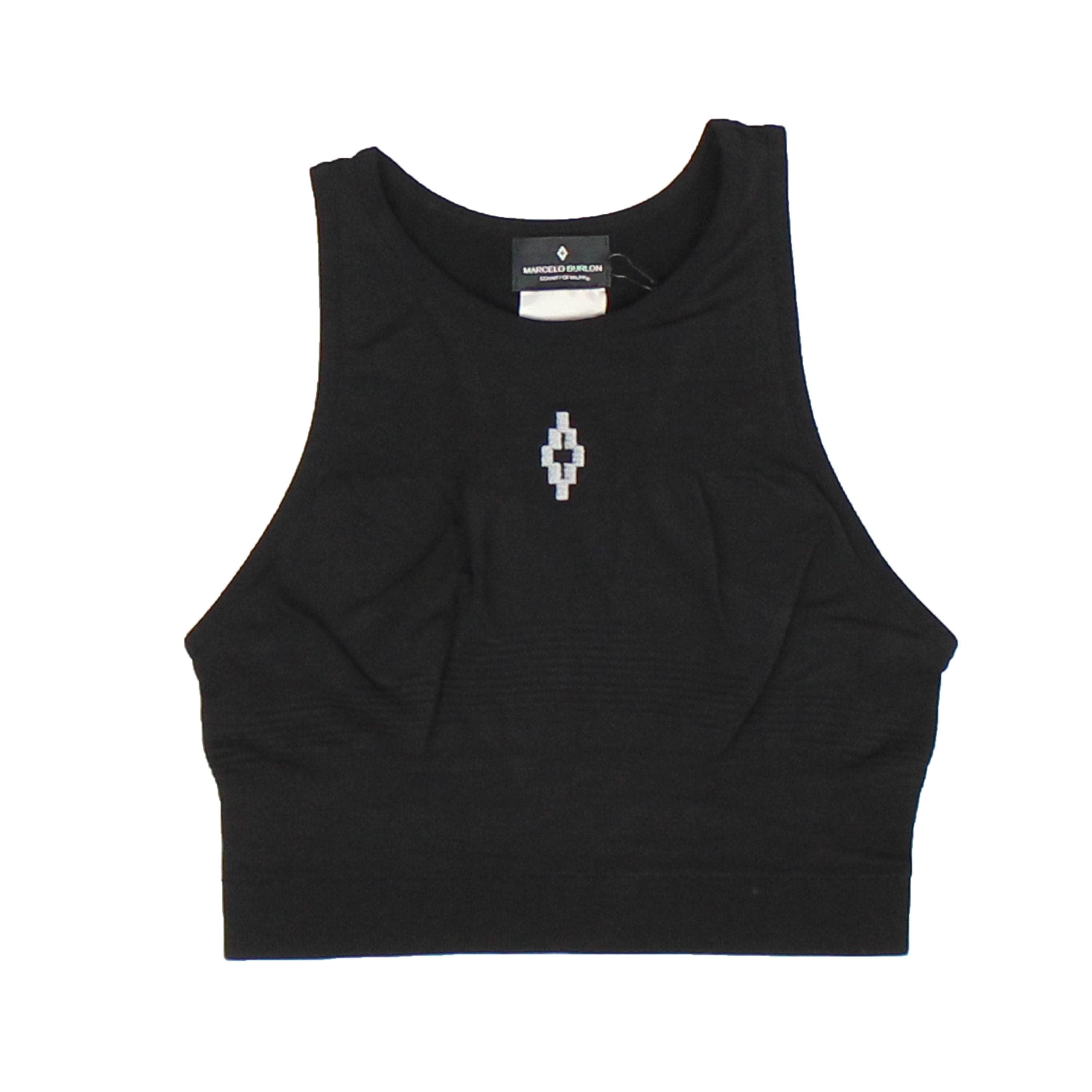 Marcelo Burlon MCB-XACC-0004/M NWT Marcelo Burlon Black COUNTY SEAMLESS CROP TANK Size M $350 MCB-XACC-0004/M