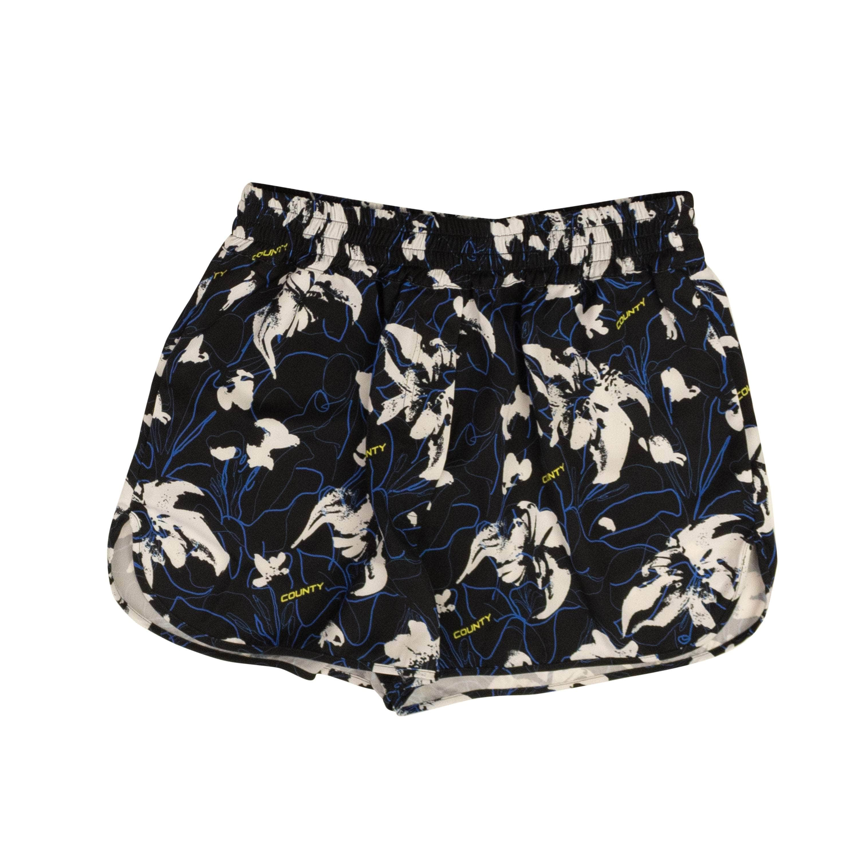 Marcelo Burlon MCB-XBTM-0004/S NWT MARCELO BURLON Black & Blue And White County Flowers Shorts Size S $530 MCB-XBTM-0004/S