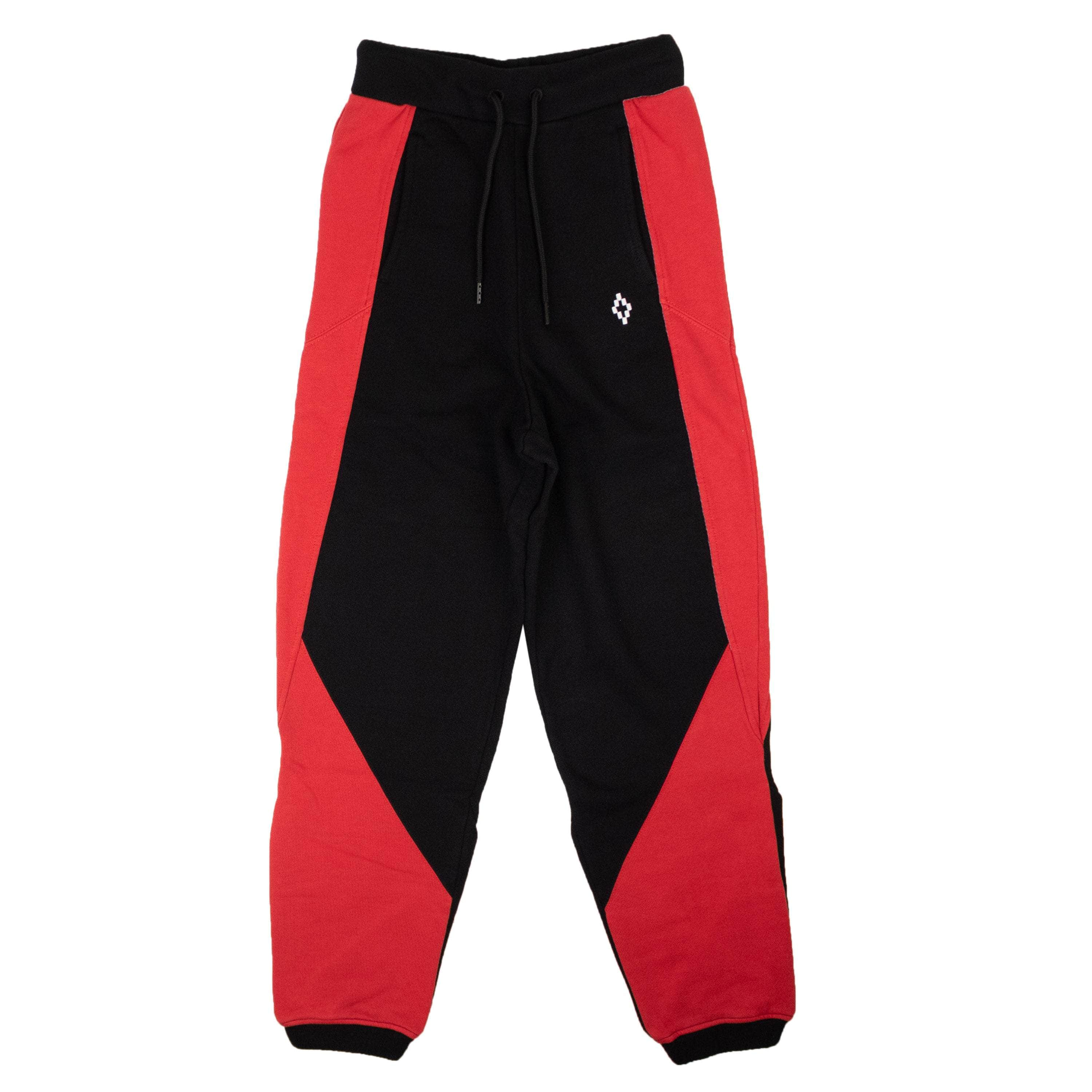 Marcelo Burlon MCB-XBTM-0005/L Marcelo Burlon Black/Red Block Color Sweatpants 2 MCB-XBTM-0005/L