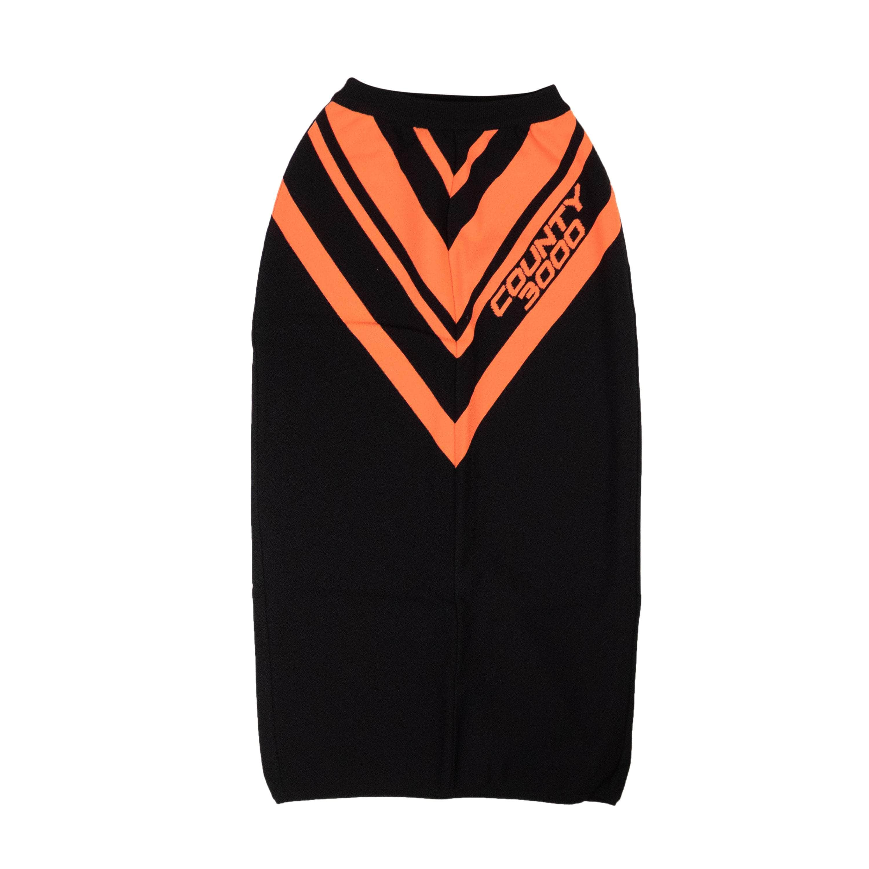 Marcelo Burlon MCB-XBTM-0008/M NWT MARCELO BURLON Black Faded Orange Knit Diagonal Midi Skirt Size M $400 MCB-XBTM-0008/M