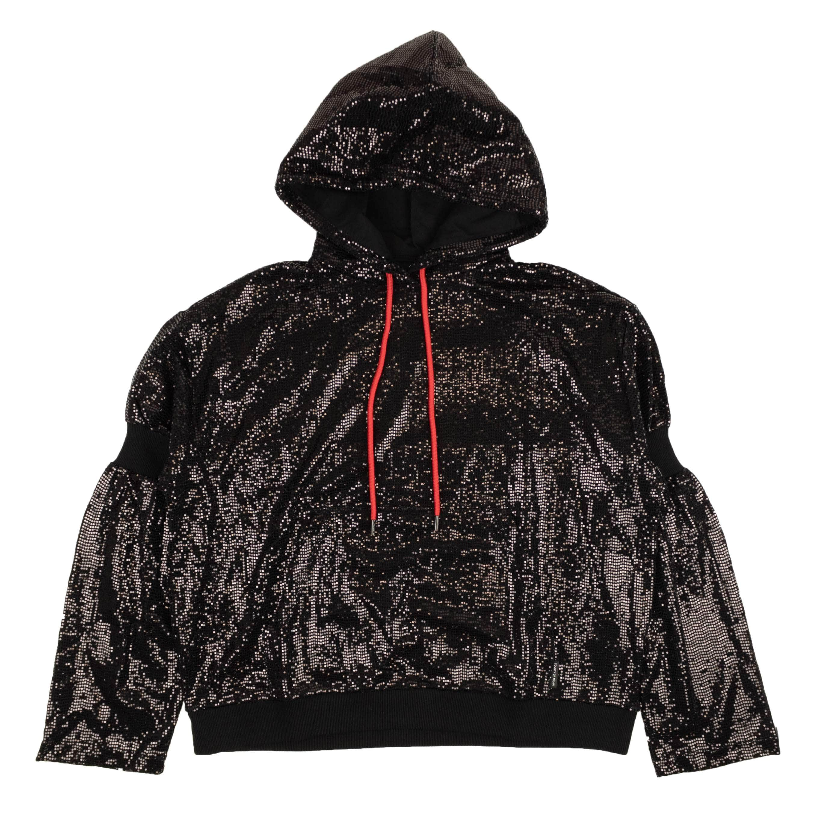 Marcelo Burlon MCB-XHDS-0003/XS NWT Marcelo Burlon Black Paillettes Over Hoodie Size XS $720 MCB-XHDS-0003/XS