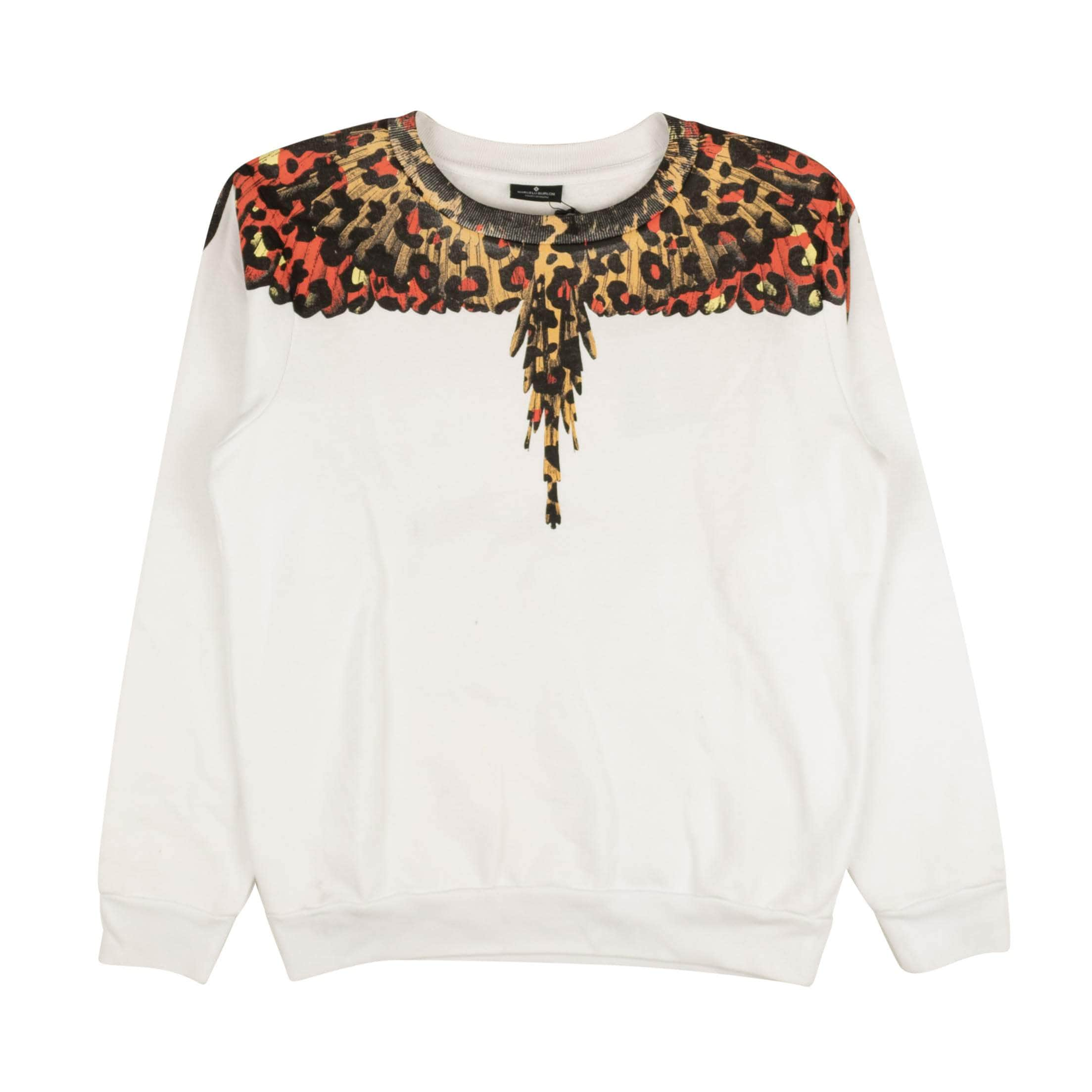 Marcelo Burlon MCB-XHDS-0004/L NWT MARCELO BURLON White Leopard Wings Cotton Crewneck Size L $440 MCB-XHDS-0004/L