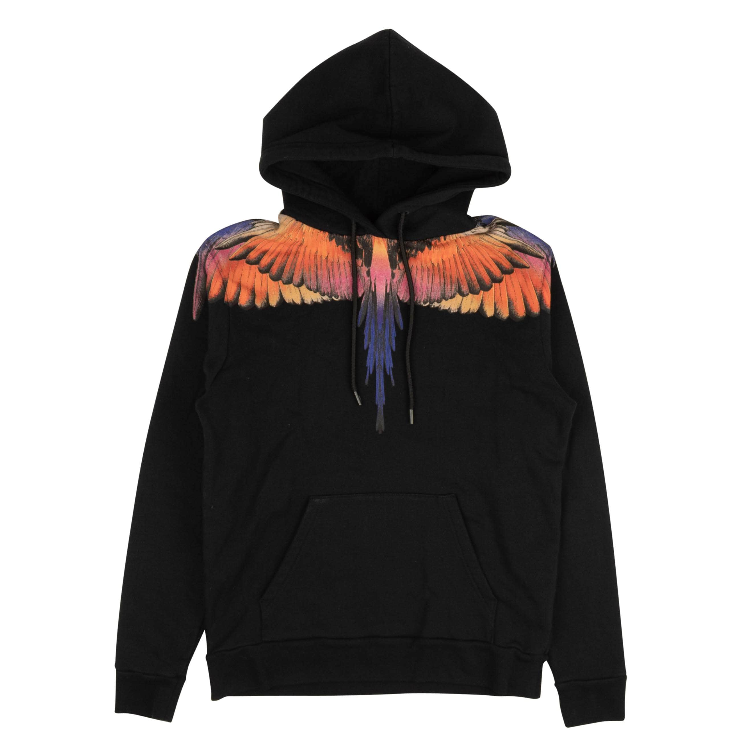 Marcelo Burlon MCB-XHDS-0007/XL NWT MARCELO BURLON Black Pink Wings Cotton Hoodie Size XL $475 MCB-XHDS-0007/XL