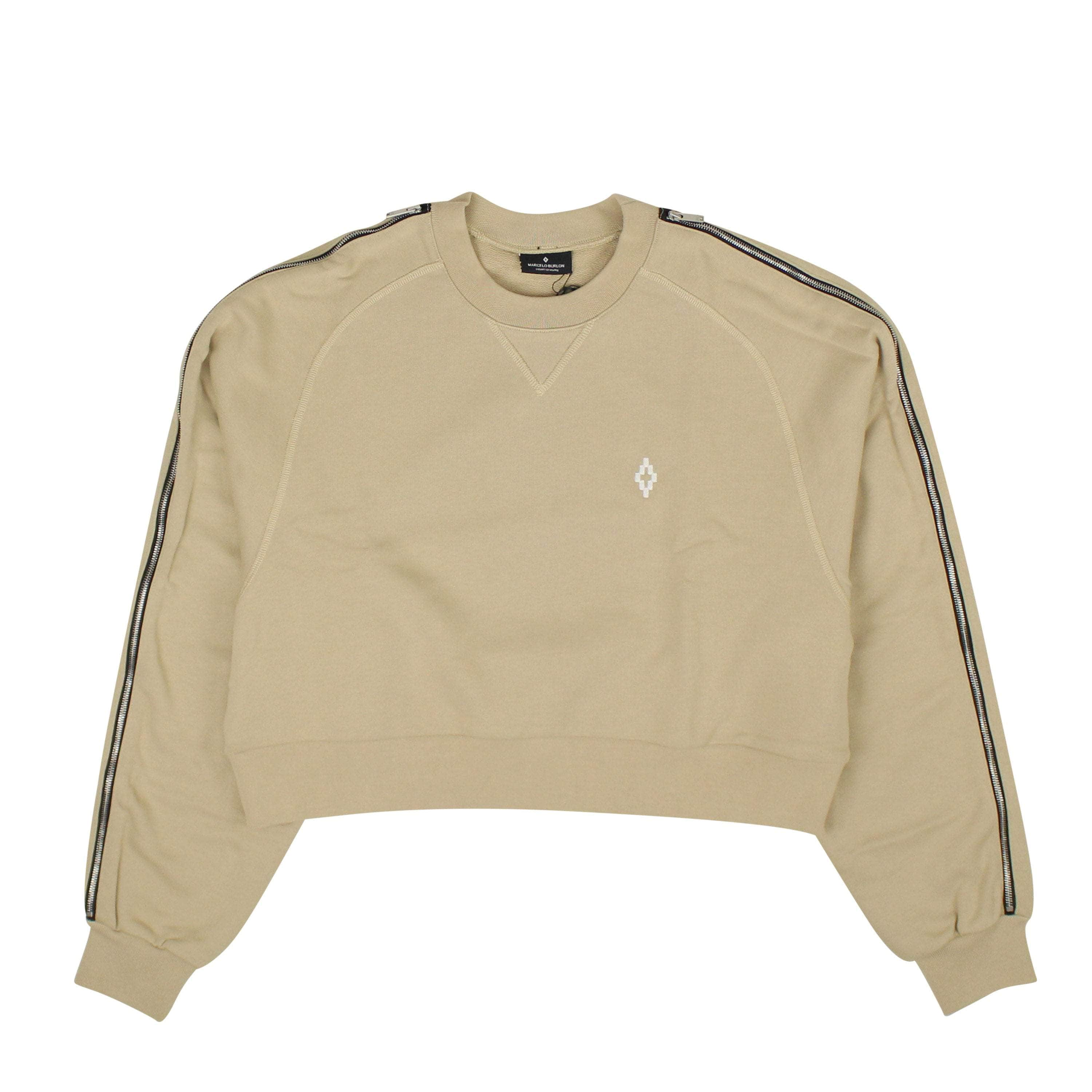 Marcelo Burlon MCB-XHDS-0011/XS NWT Marcelo Burlon Beige ATMOSPHERA OPEN SIDE CREWNECK Size XS $515 MCB-XHDS-0011/XS