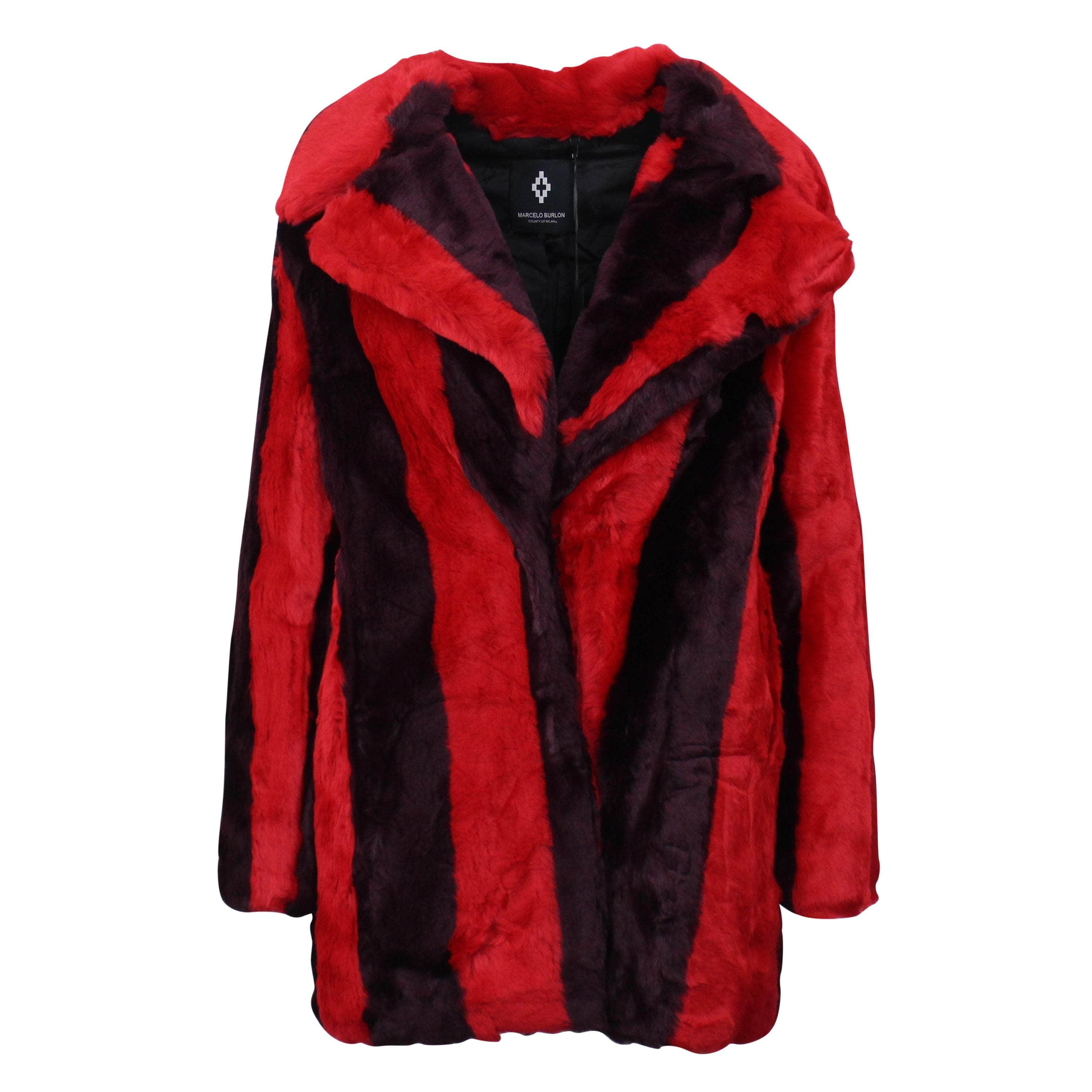 Marcelo Burlon MCB-XOTW-0003/XS NWT Marcelo Burlon Red/Purple STRIPES FAKE FUR JACKET  Size XS $1000 MCB-XOTW-0003/XS