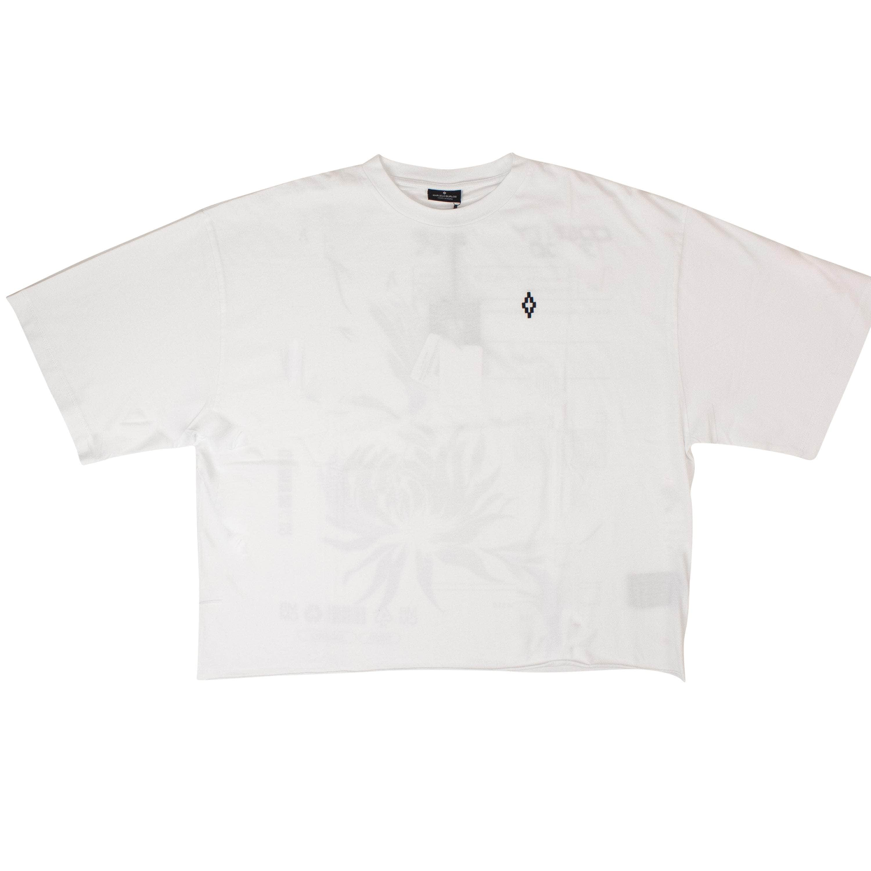 Marcelo Burlon MCB-XTSH-0009/XS NWT MARCELO BURLON White Flower Shipping Over T-Shirt Size XS $350 MCB-XTSH-0009/XS