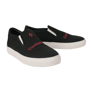 Marcelo Burlon Men's Shoes Canvas 'Confidential' Slip-On Sneakers - Black