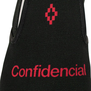 Marcelo Burlon Men's Shoes Canvas 'Confidential' Slip-On Sneakers - Black