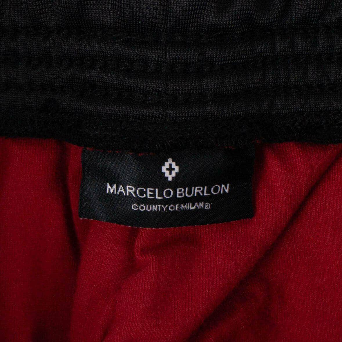 Marcelo Burlon Men's Shorts XXS Cotton County Mesh Sweat Shorts - Red 74NGG-MB-1110/XXS 74NGG-MB-1110/XXS