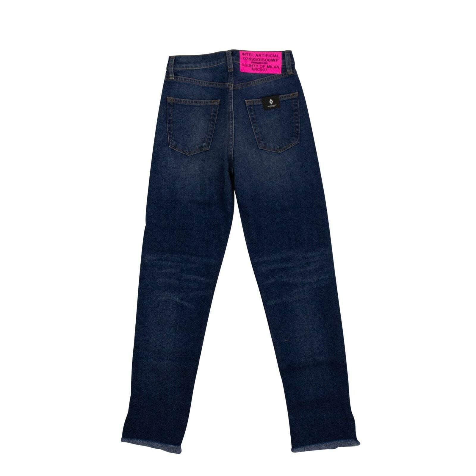Marcelo Burlon Women's Jeans Denim Vintage Two-Tone Slim Jeans - Blue