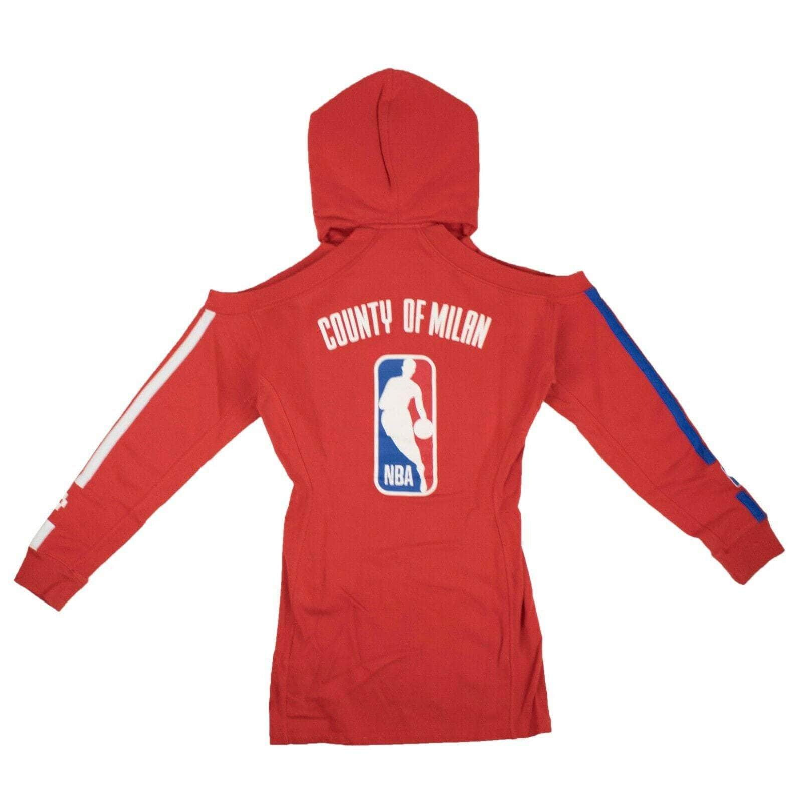 MARCELO BURLON X NBA 250-500, couponcollection, gender-womens, main-clothing, size-xs XS Red Hooded Short Dress 84SP-MB-1042/XS 84SP-MB-1042/XS