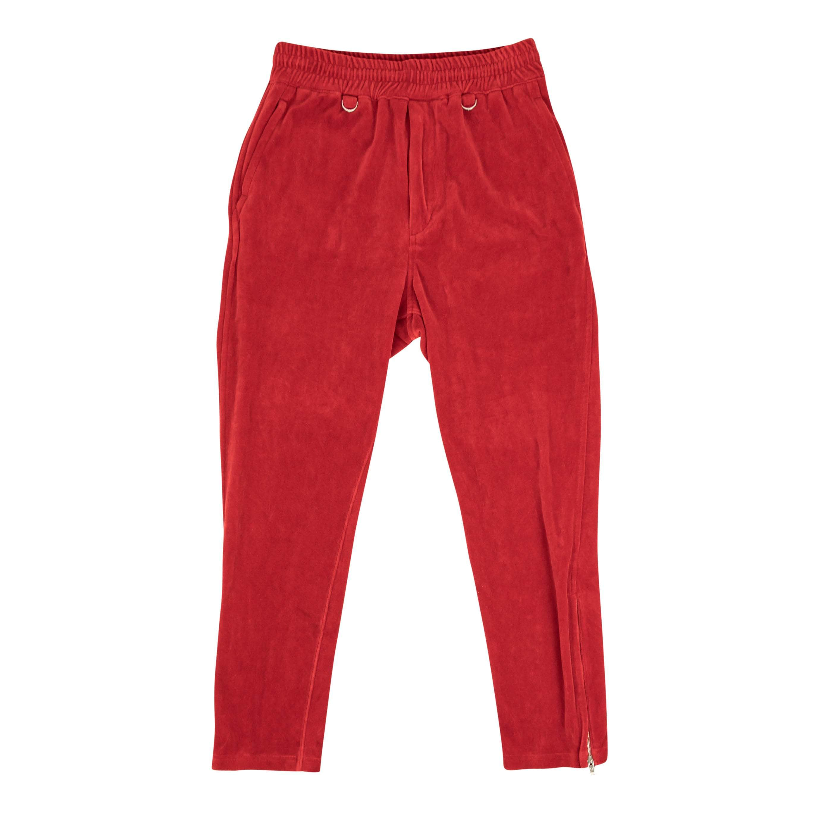 Mastermind 75LE-1918/S NWT MASTERMIND Red Velour Skull Jogger Pants Size S $1570 75LE-1918/S