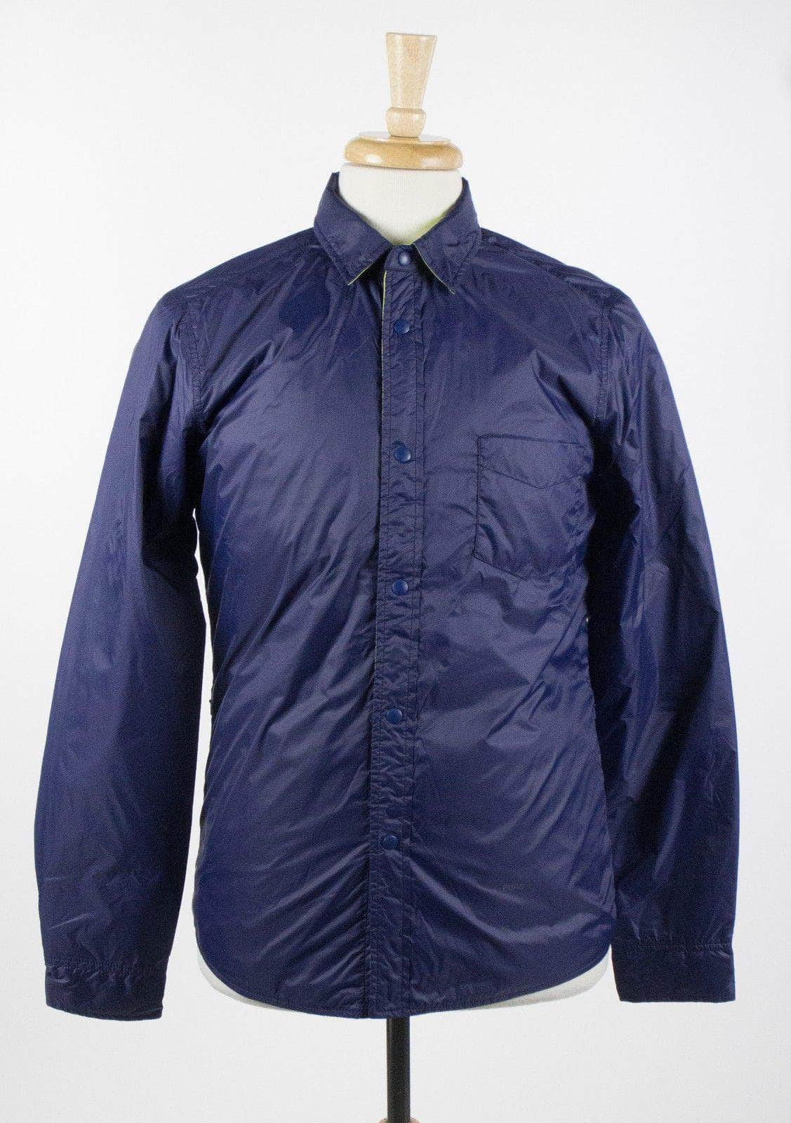 Mauro Grifoni 16AB-1018/M New Mauro Grifoni Blue Snap Button Reversible Nylon Jacket W/ Green Lining Size M 16AB-1018/M