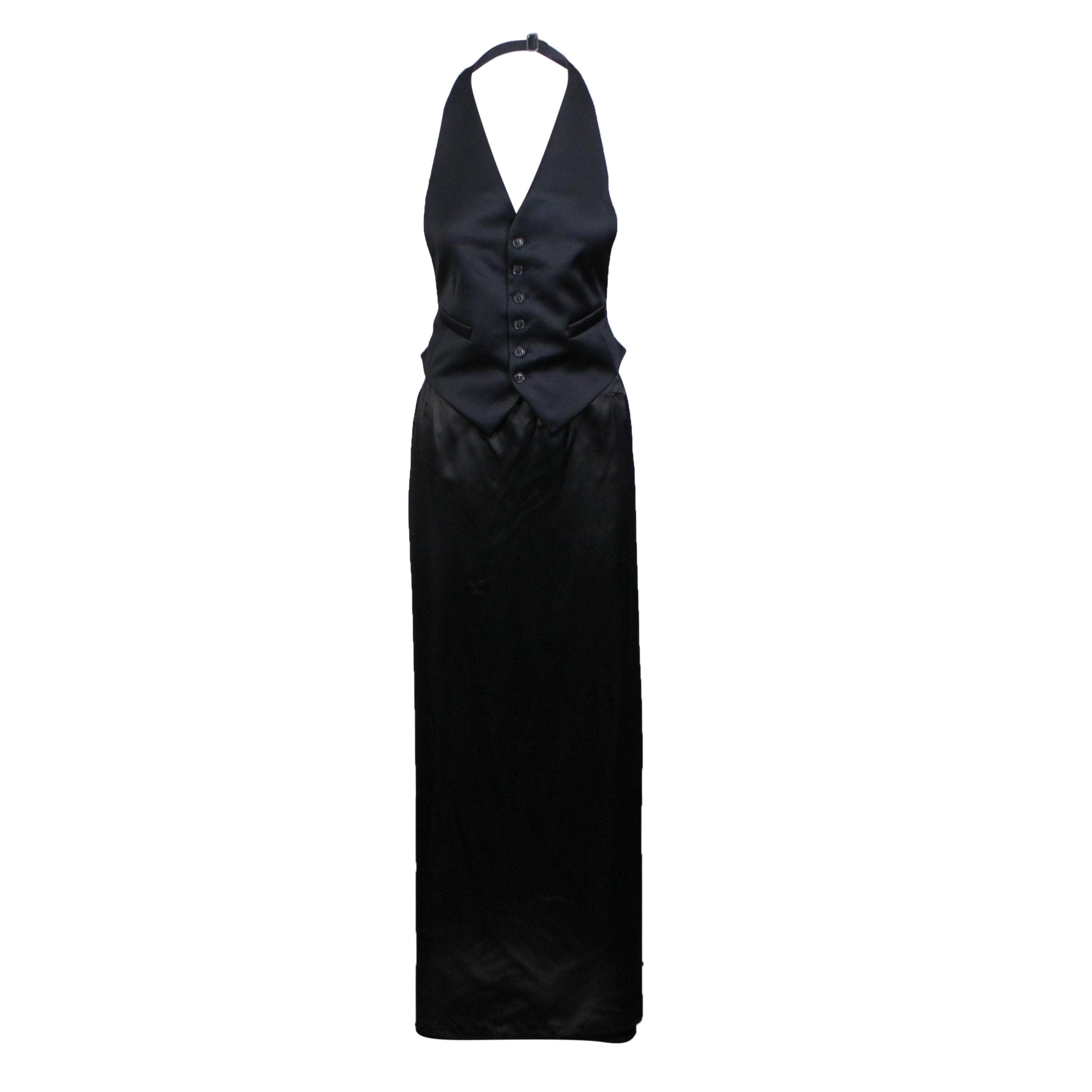 MM6 Maison Margiela 95-MMM-0009/40 NWT MM6 Maison Margiela Black Halter Vest Dress Size 40 $980 95-MMM-0009/40