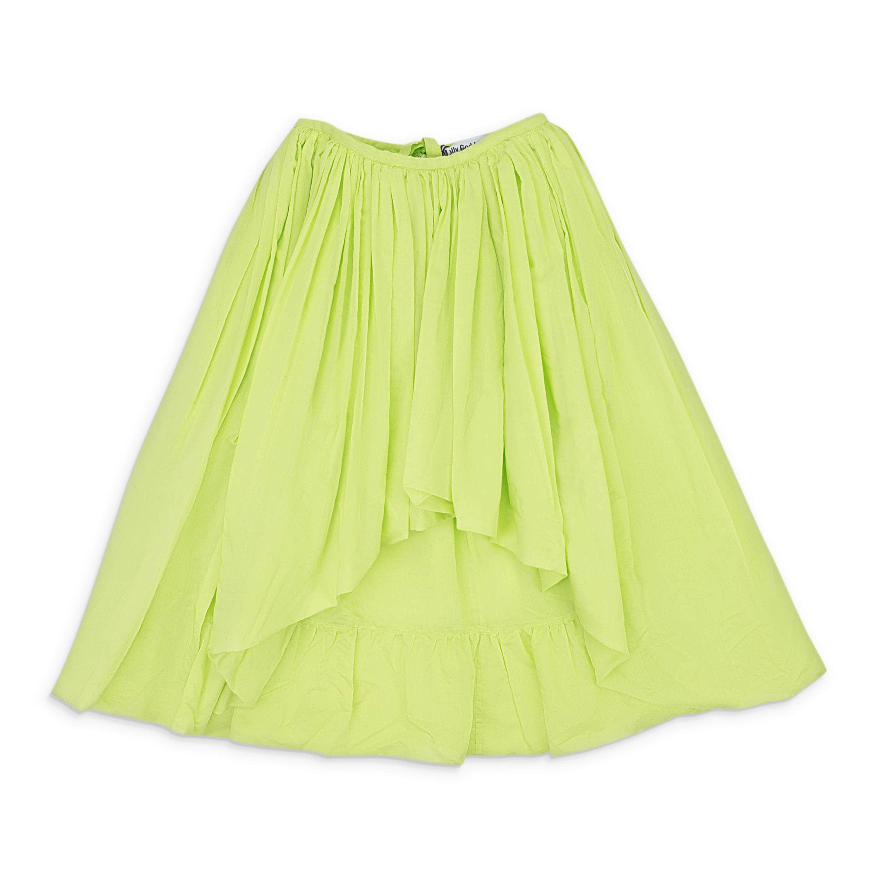 Molly Goddard 95-MGD-0006/6 95-MGD-0006/6 MGSS20-53 LIME Molly Goddard NONNA APRON SKIRT Size 6 95-MGD-0006/6