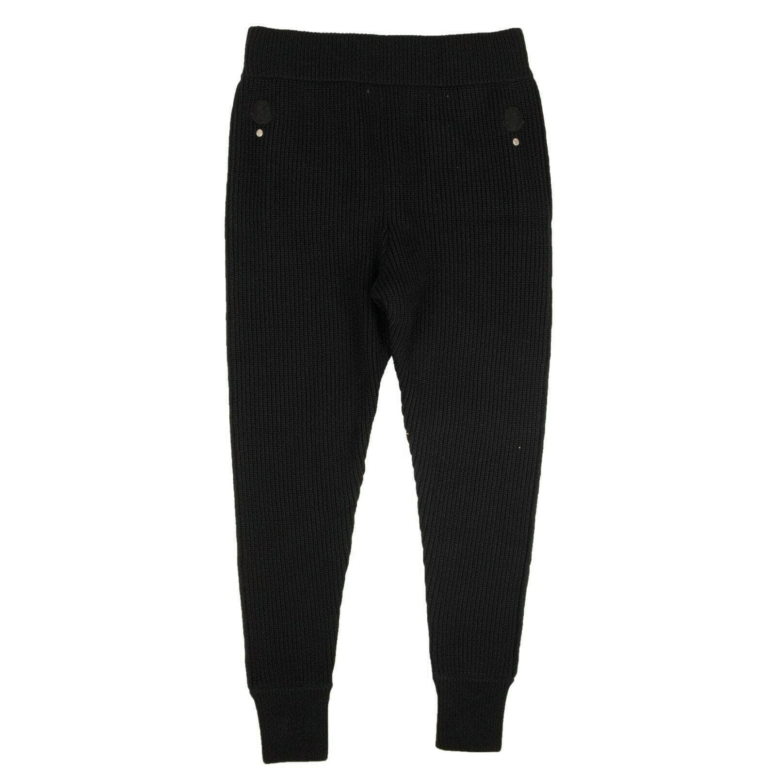 Moncler 500-750, channelenable-all, chicmi, couponcollection, gender-womens, main-clothing, moncler, size-l, size-m, size-s, womens-joggers-sweatpants Black Logo Rib Knit Jogger Sweatpants
