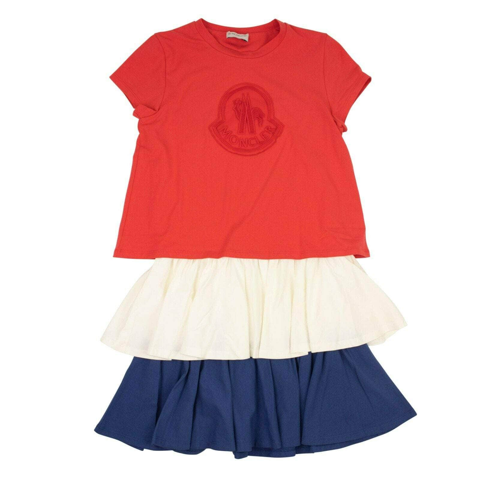 Moncler 85M-45/10 NWT MONCLER Red Layered Ruffle Kid Dress Size 10 $255 85M-45/10