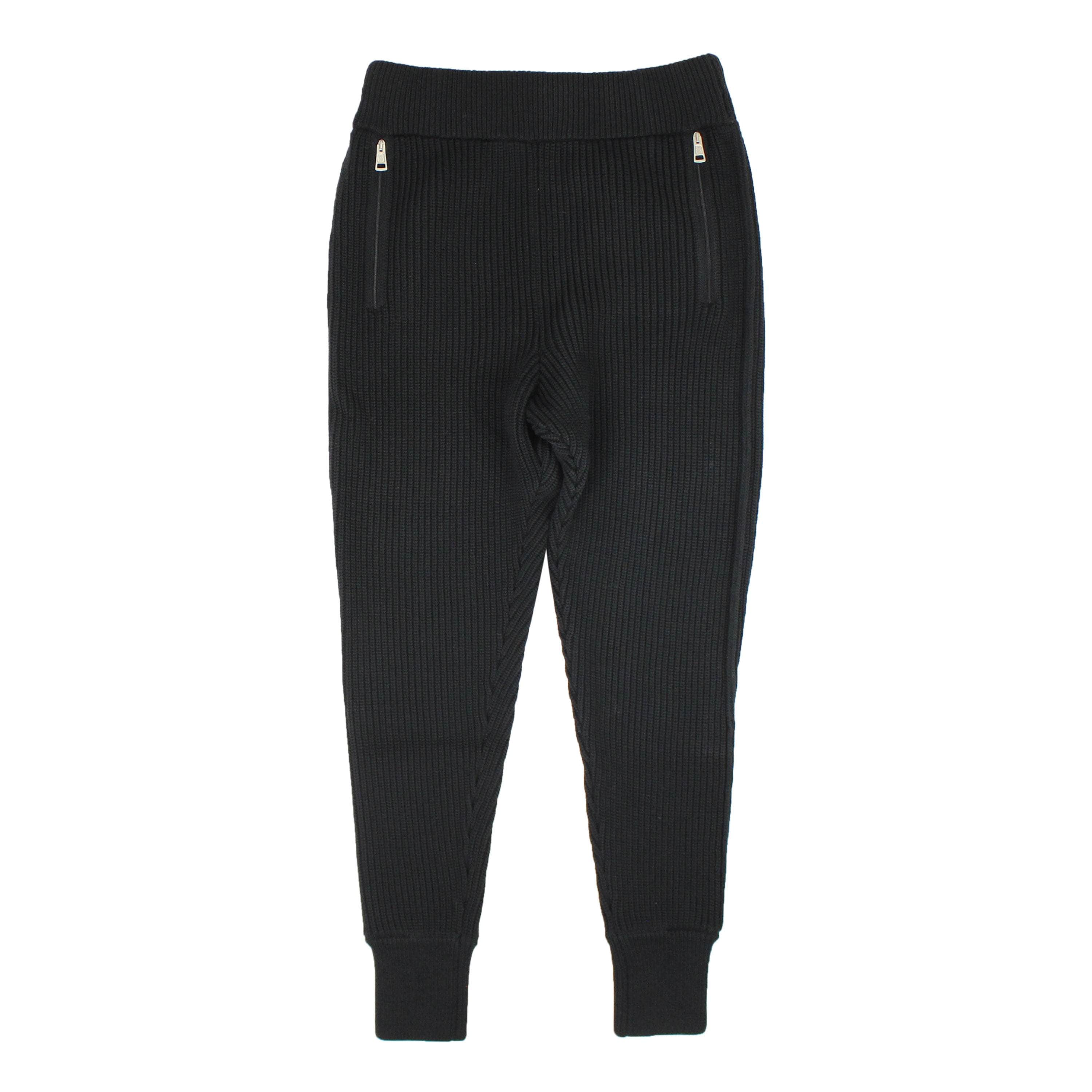 Moncler 95-MNC-1083/M NWT MONCLER Black Logo Rib Knit Jogger Sweatpants Size M $995 95-MNC-1083/M