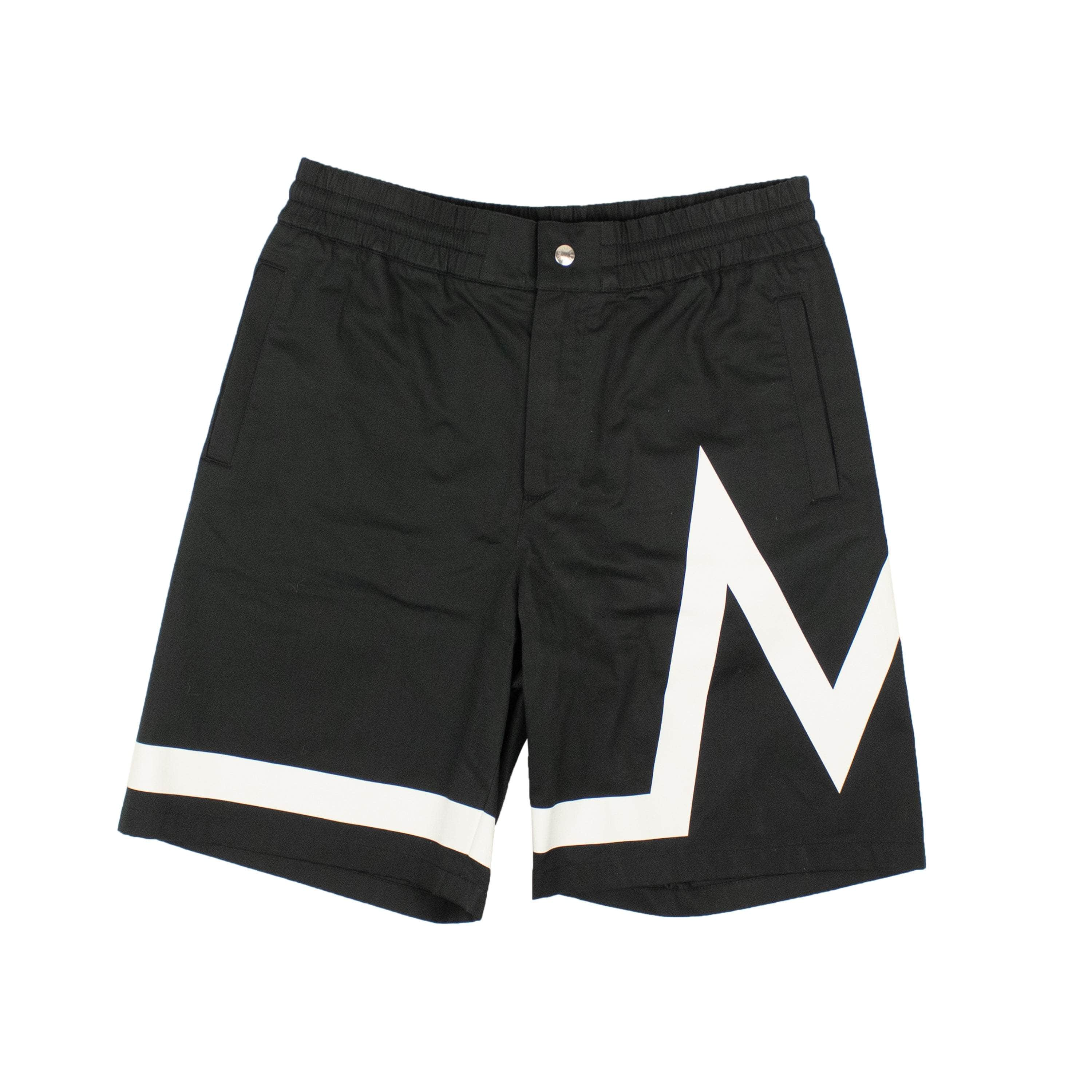 Moncler MNC-XBTM-0016/46 NWT MONCLER Black Cotton Graphic Bermuda Shorts Size 46 $850 MNC-XBTM-0016/46