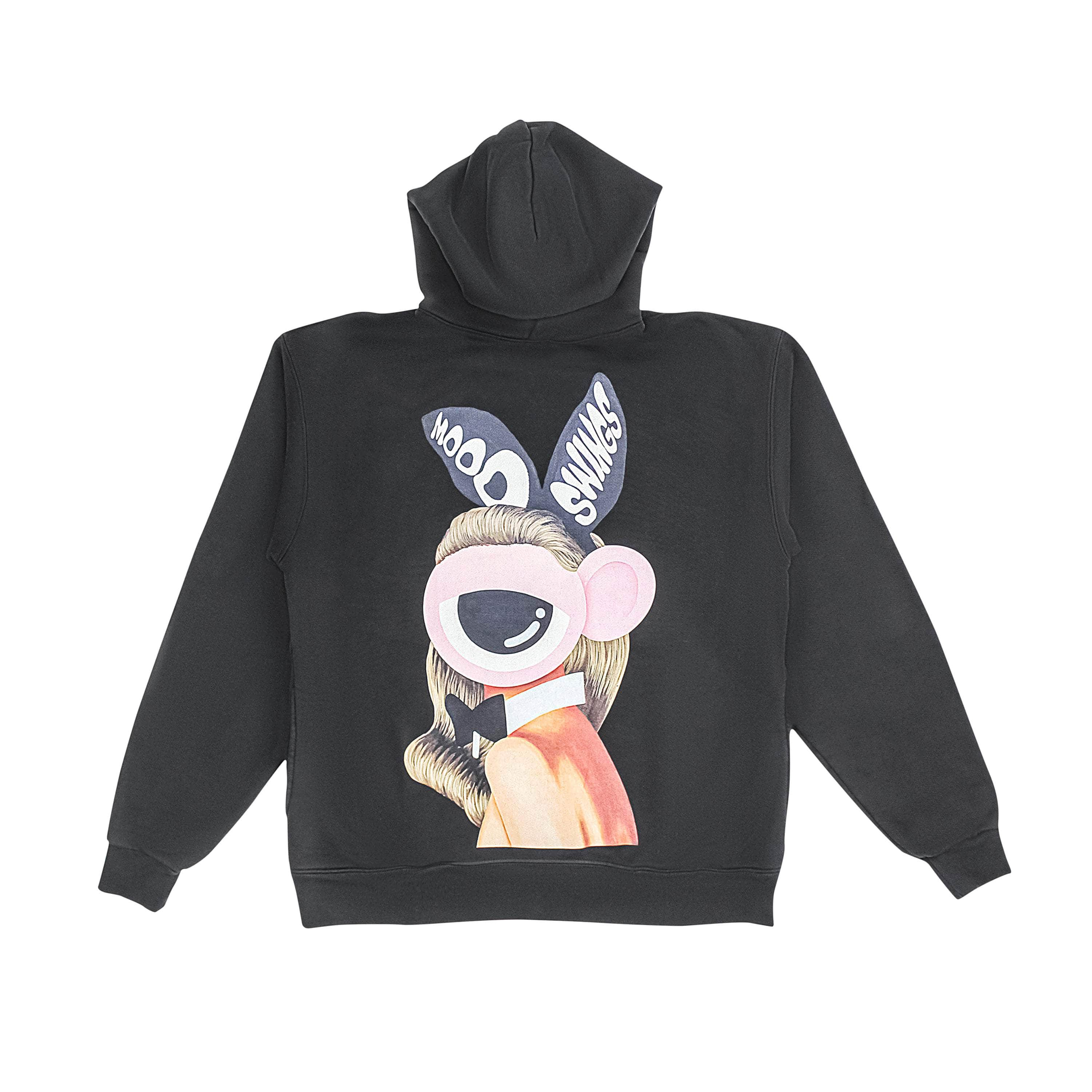 Mood Swings MSG-XHDS-0001/L MSG-XHDS-0001/L BUNNYHD001 Black Mood Swings Bunny Hoodie Size L MSG-XHDS-0001/L