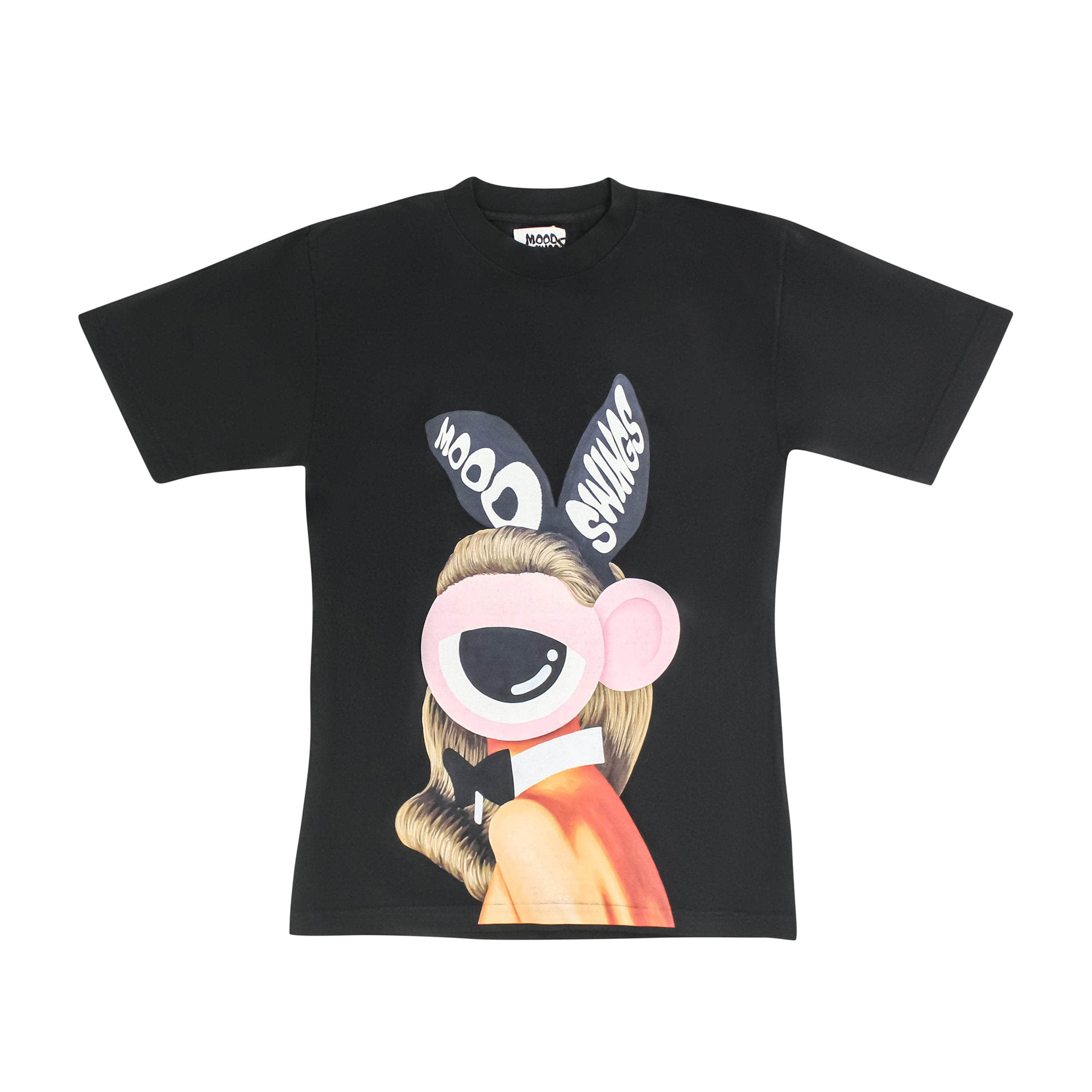 Mood Swings MSG-XTSH-0002/L MSG-XTSH-0002/L BUNNYTEE001 Black Mood Swings Bunny Tee Size L MSG-XTSH-0002/L