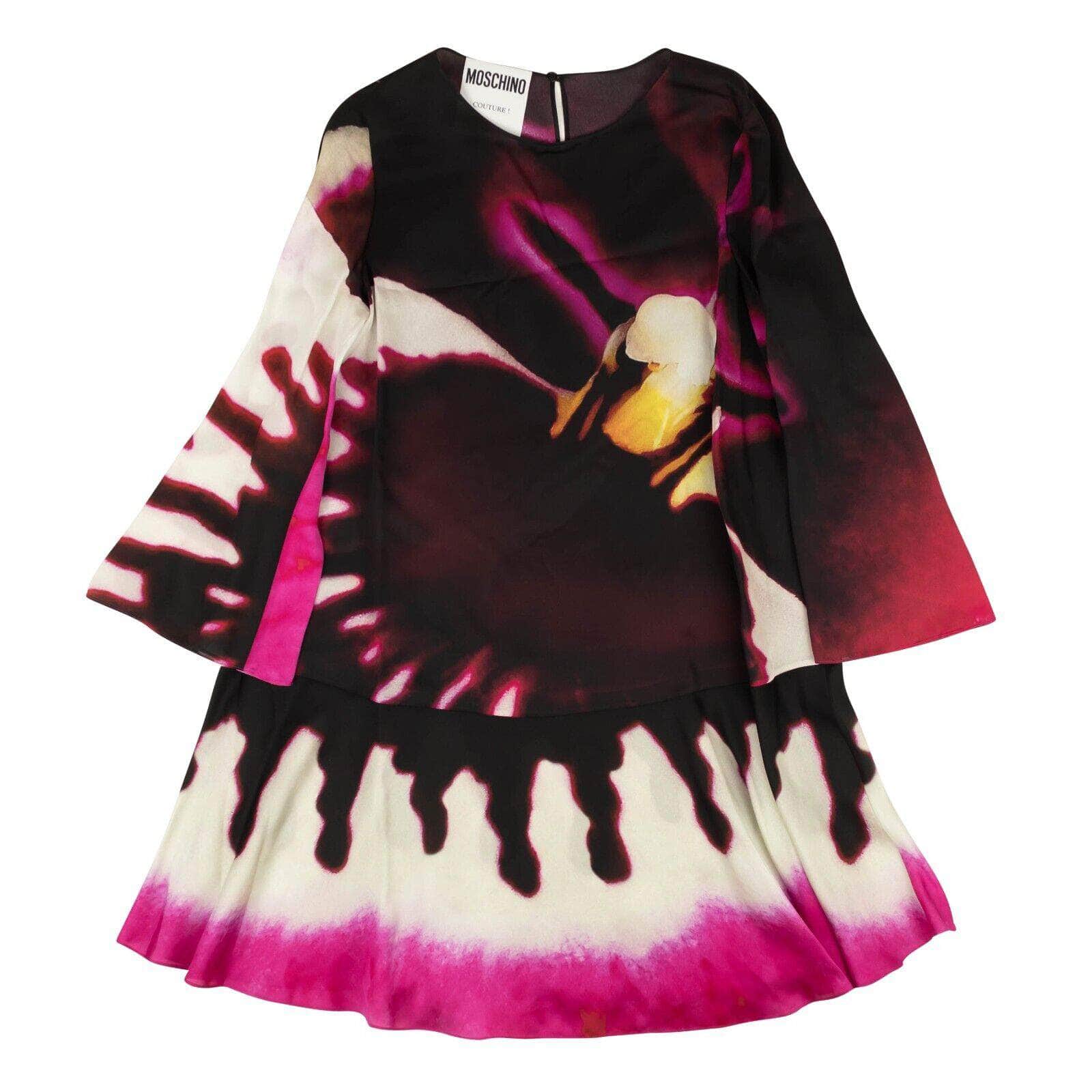Moschino Couture 250-500, channelenable-all, chicmi, couponcollection, gender-womens, main-clothing, moschino-couture, size-36, size-38, size-40, size-44, size-48, womens-day-dresses Fuchsia And Multi Silk Orchid Mini Dress