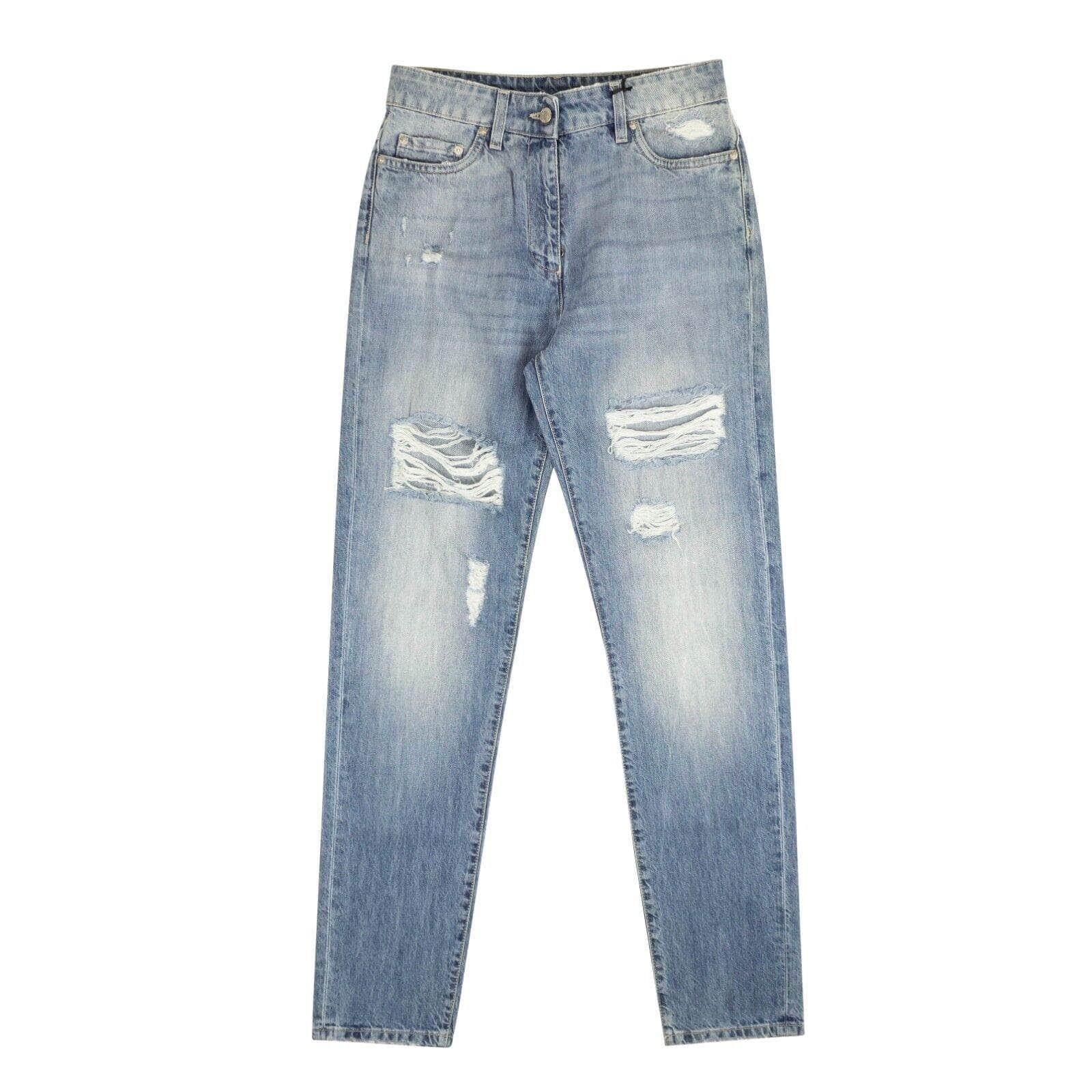 Moschino Couture 95-MCR-1015/38 NEW MOSCHINO COUTURE Blue Light Wash Distressed Jeans Size 2/38 $595 95-MCR-1015/38