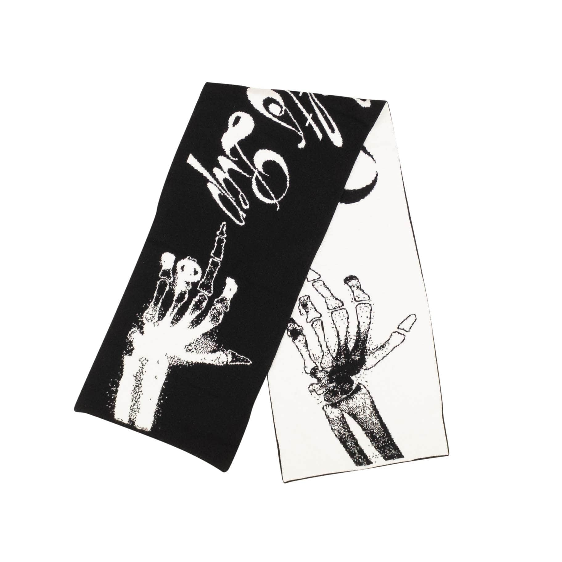 MSFTS Rep 95-MFR-3001/OS NWT MSFTS REP Black & White Middle Fingers Scarf Size OS $150 95-MFR-3001/OS