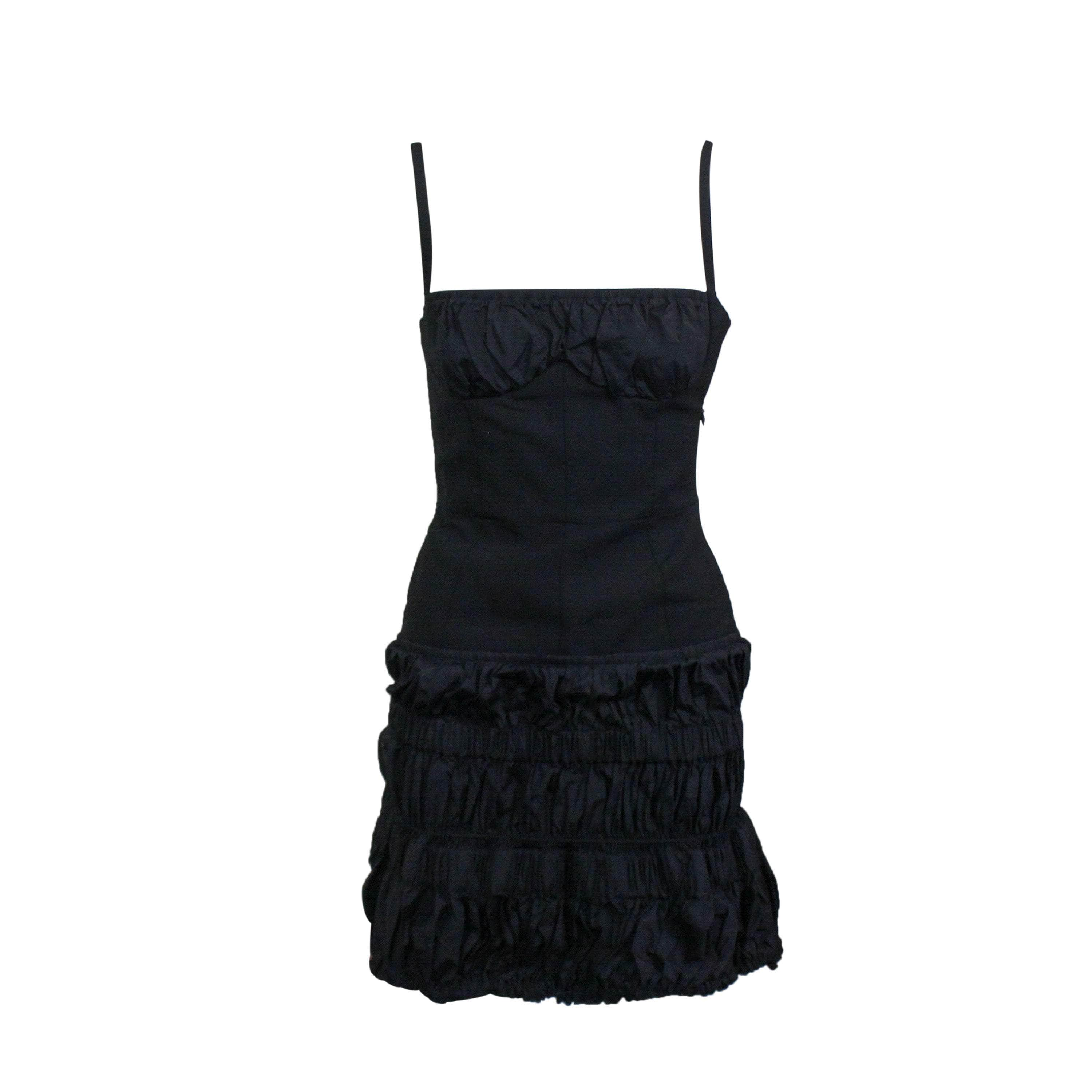 Mugler 95-MGR-0002/36 NWT MUGLER Black Shirred Bustier Dress Size 0/36 $1850 95-MGR-0002/36