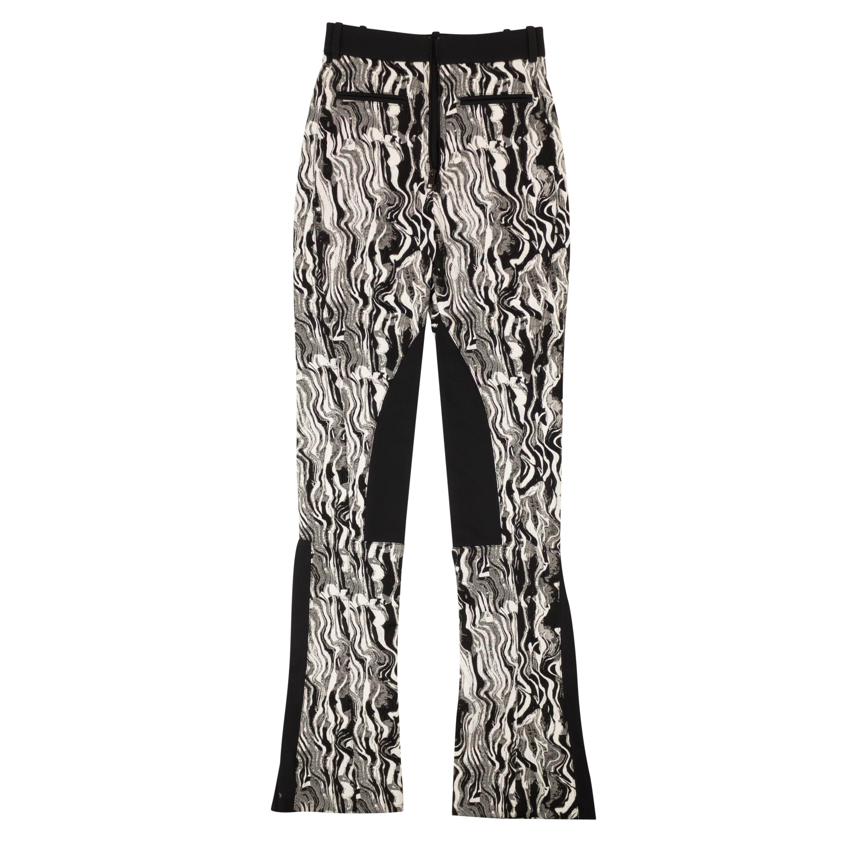 Mugler 95-MGR-1009/34 NWT MUGLER Black & White Damaged Tapestry Pants Size 34 $1390 95-MGR-1009/34