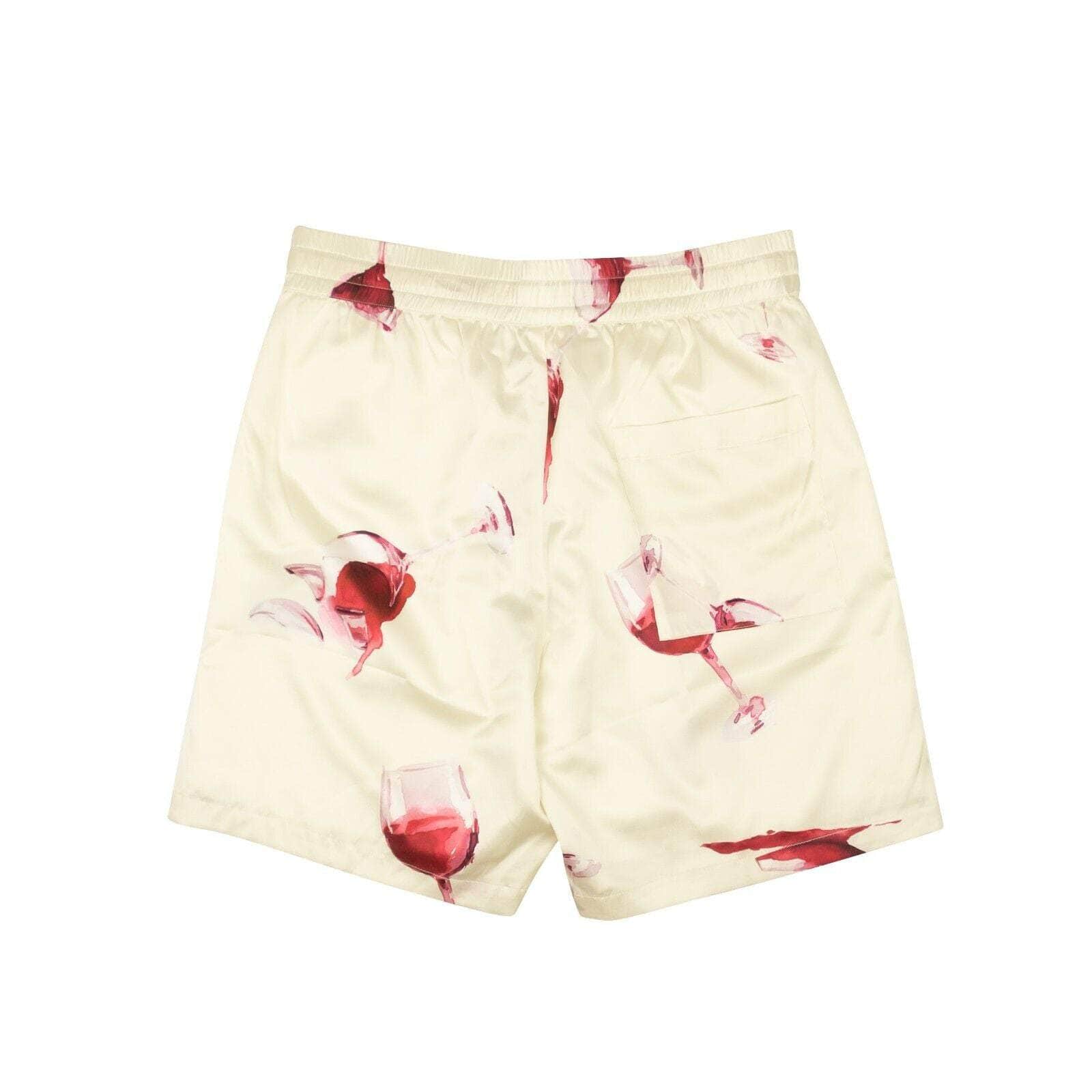 Nahmias 250-500, channelenable-all, chicmi, couponcollection, gender-mens, main-clothing, mens-shoes, nahmias, size-l Cream Wine Glass Spill Design Silk Shorts