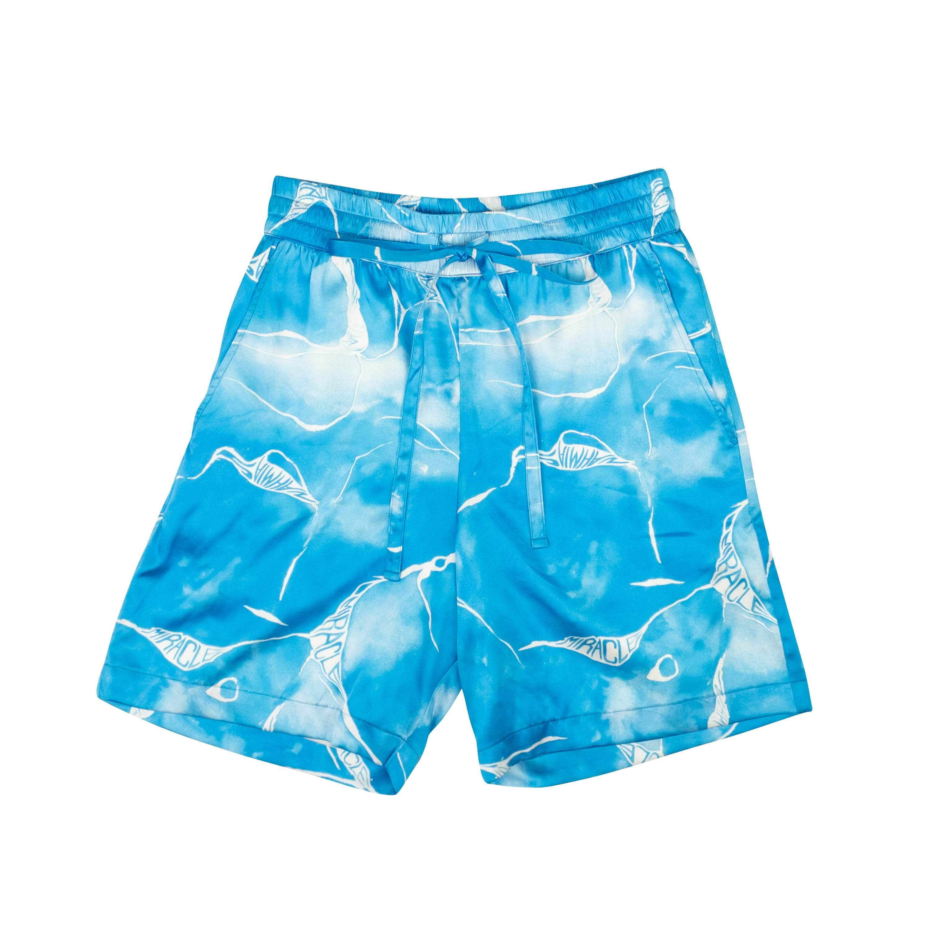 Nahmias NMS-XBTM-0009/M NWT NAHMIAS Blue Silk Tie Dye Printed Shorts Size M $600 NMS-XBTM-0009/M