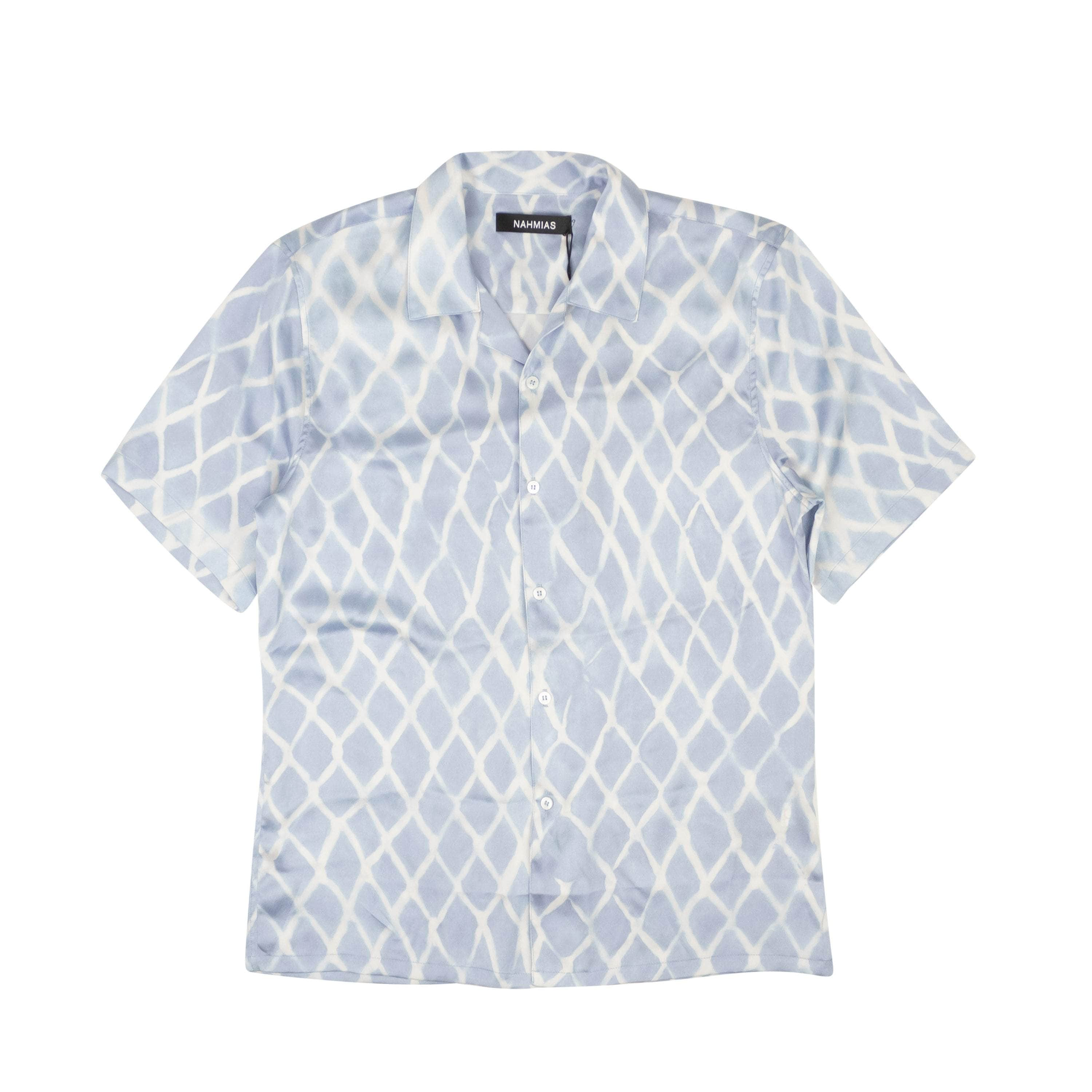 Nahmias NMS-XTPS-0003/XL NWT NAHMIAS Blue Swish Design Button Down Sik Shirt Size XL $755 NMS-XTPS-0003/XL