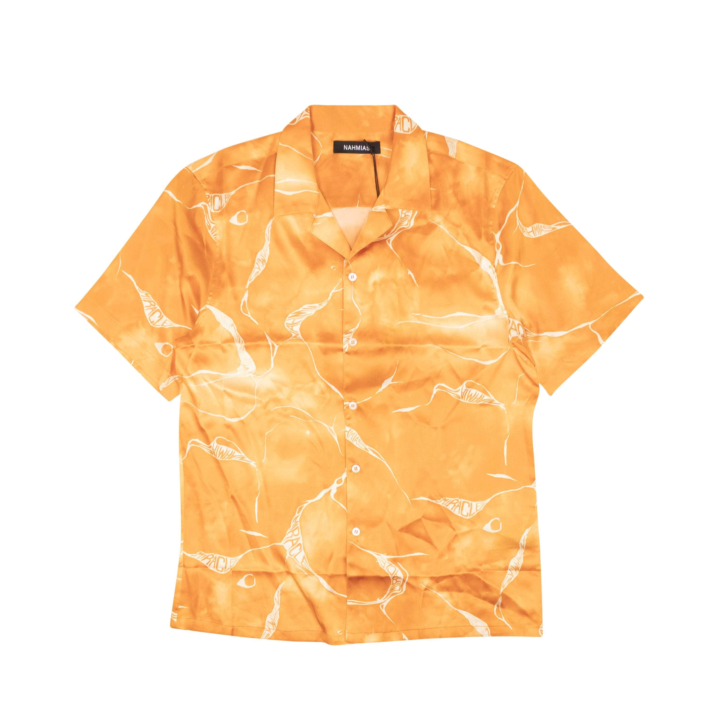 Nahmias NMS-XTPS-0007/L NWT NAHMIAS Orange Miracle Tie Dye Silk Button Down Shirt Size L $645 NMS-XTPS-0007/L