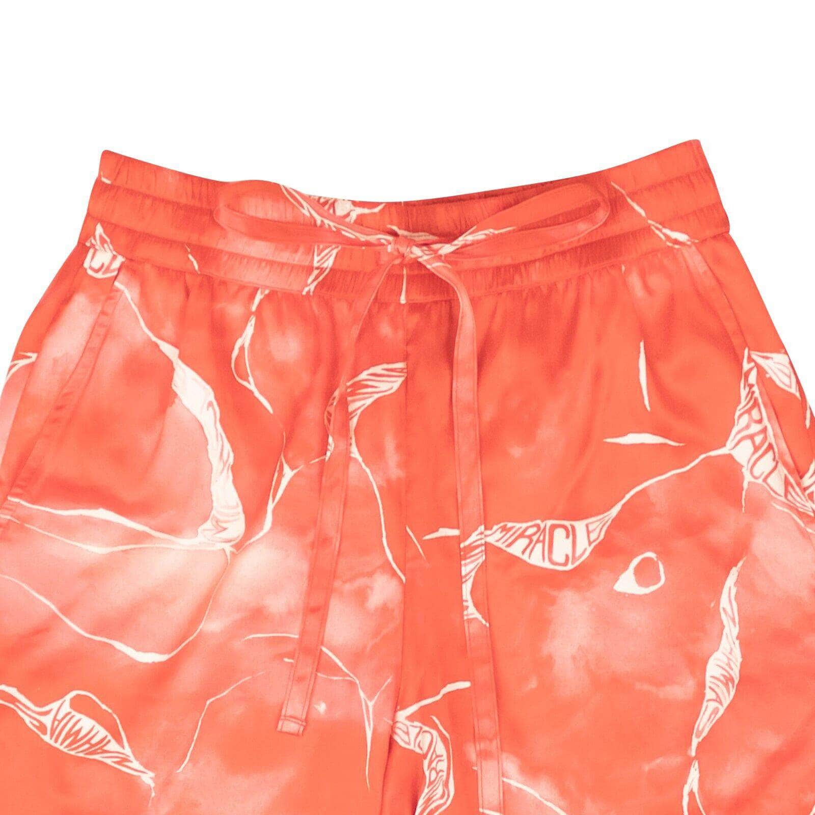 Nahmias Red Miracle Tie Dye Logo Silk Shorts