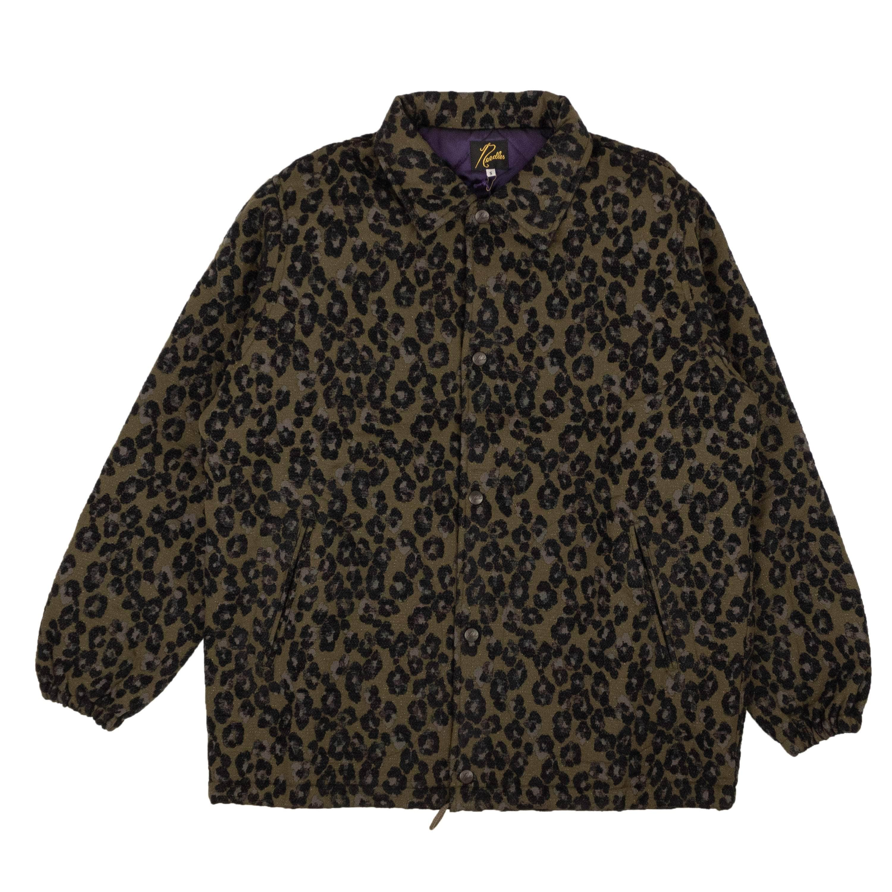 Needles NDL-XOTW-0014/XL NDL-XOTW-0014/XL LEOPARD_COACH_JACKET Olive Needles Leopard Coach Jacket Size XL NDL-XOTW-0014/XL