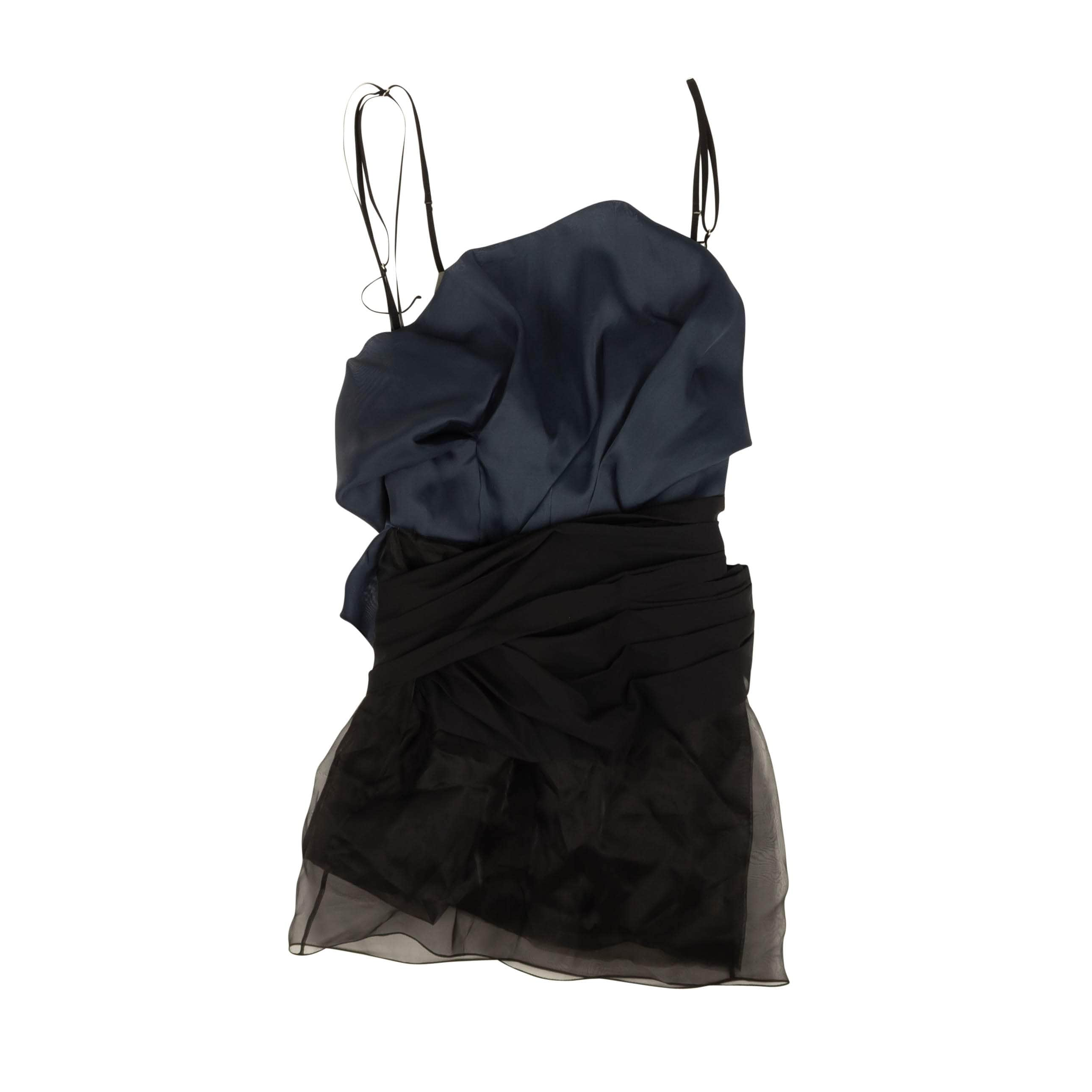 NENSI DOJAKA 95-NED-0005/XS NWT NENSI DOJAKA Navy Blue & Black Mini Dress Size XS $1320 95-NED-0005/XS