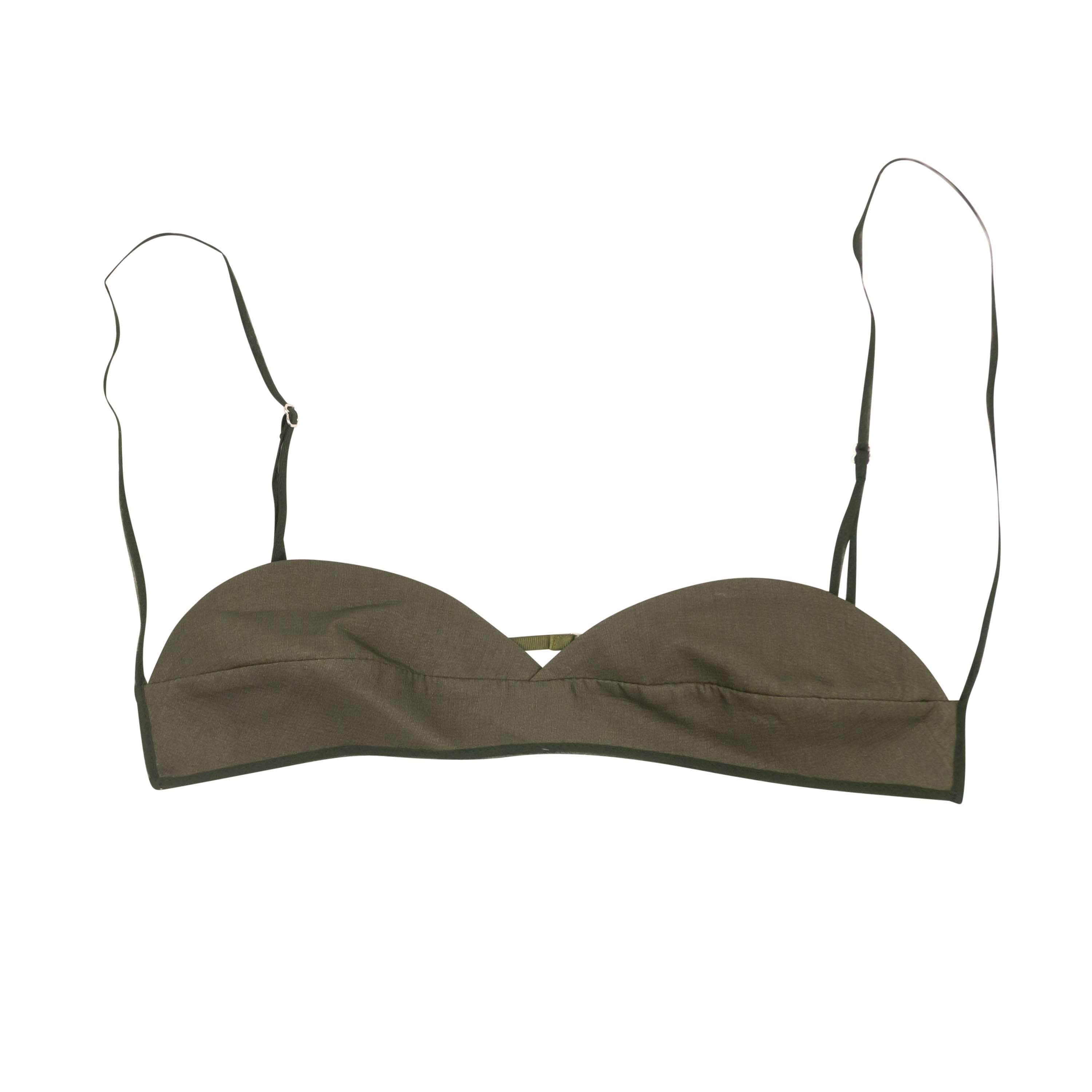 NENSI DOJAKA 95-NED-1002/M NWT NENSI DOJAKA Green Silk Blend Bra Size M $370 95-NED-1002/M