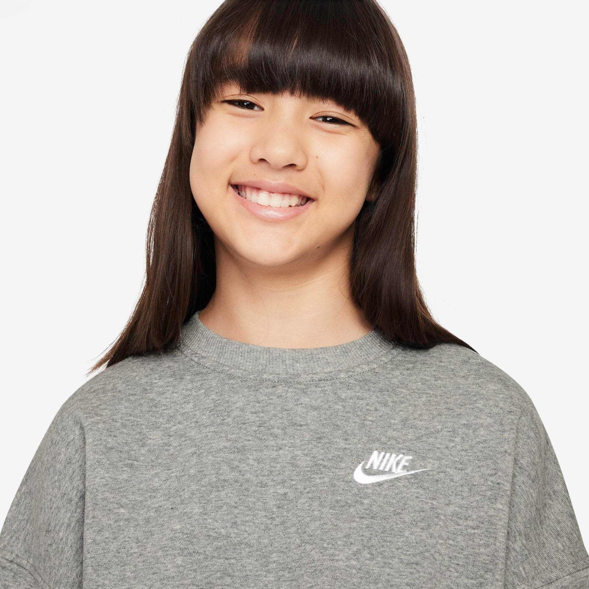 Nike APPAREL Nike Sportswear Club Fleece Boxy Crew-Neck Sweatshirt - Girl's